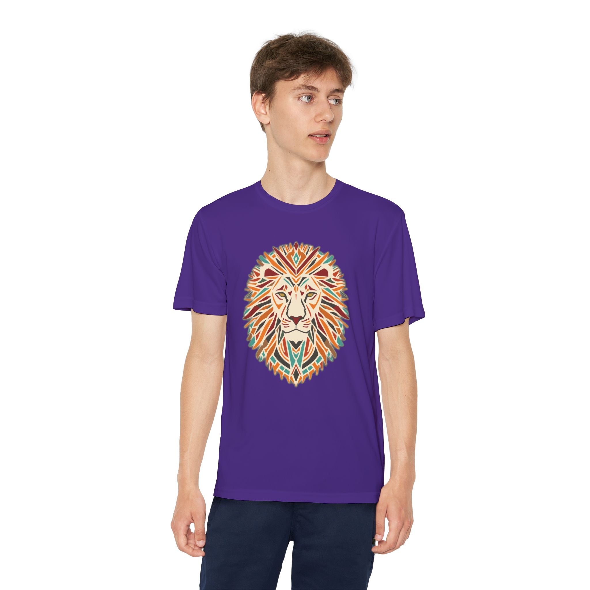 Youth Lion Graphic Tee | Colorful Animal T-Shirt for Kids, Fun Summer Shirt, Birthday Gift, Activewear, Nature Lover