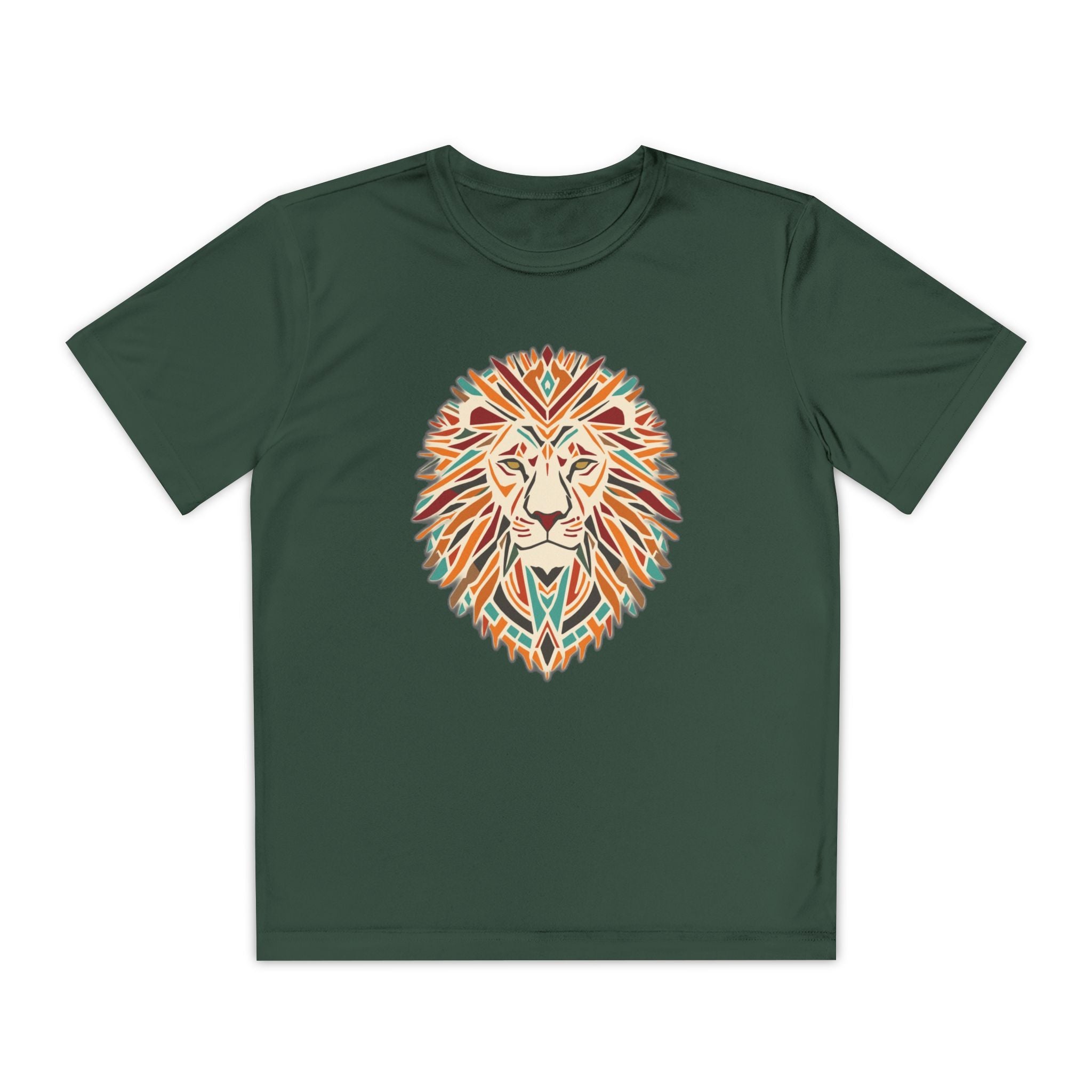 Youth Lion Graphic Tee | Colorful Animal T-Shirt for Kids, Fun Summer Shirt, Birthday Gift, Activewear, Nature Lover