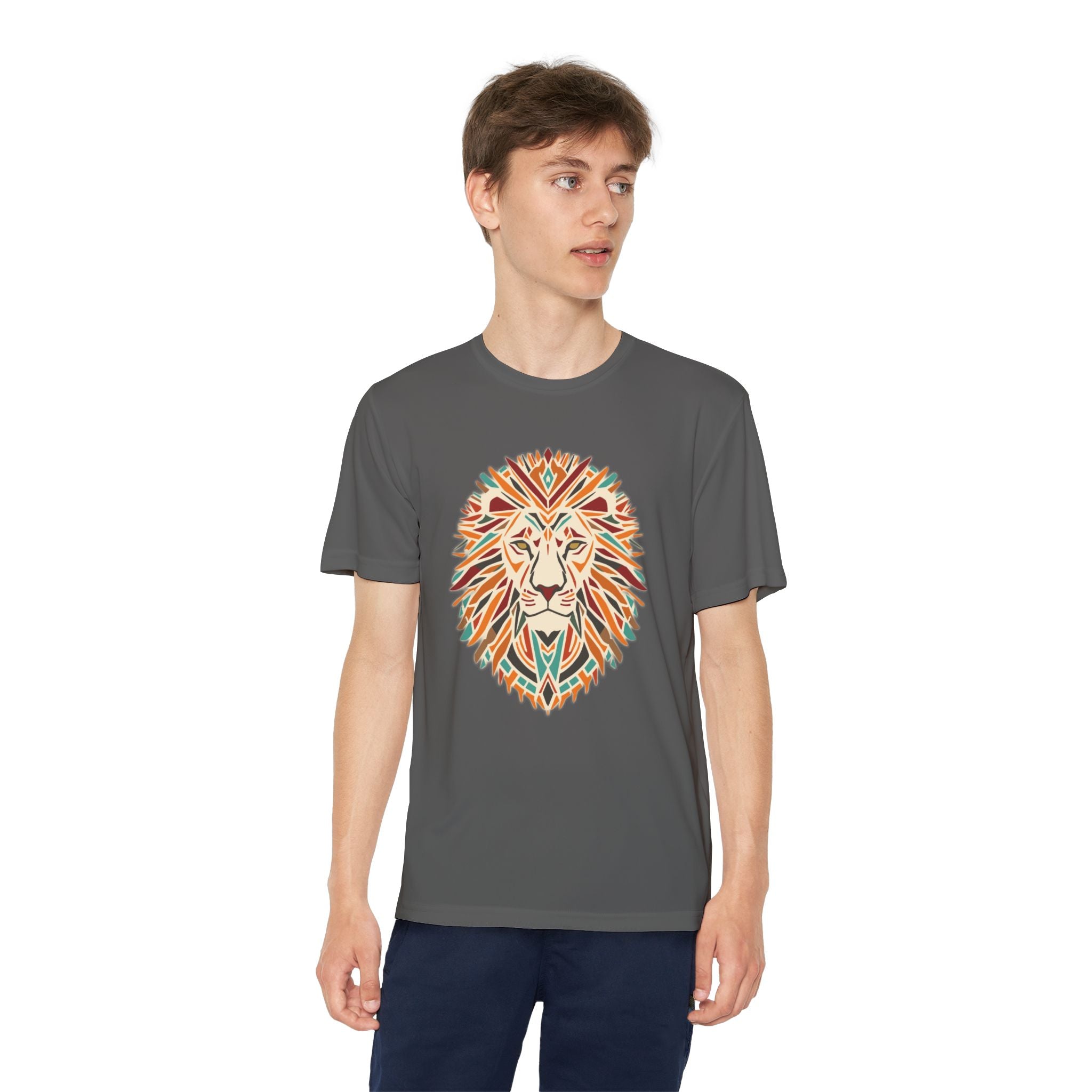 Youth Lion Graphic Tee | Colorful Animal T-Shirt for Kids, Fun Summer Shirt, Birthday Gift, Activewear, Nature Lover
