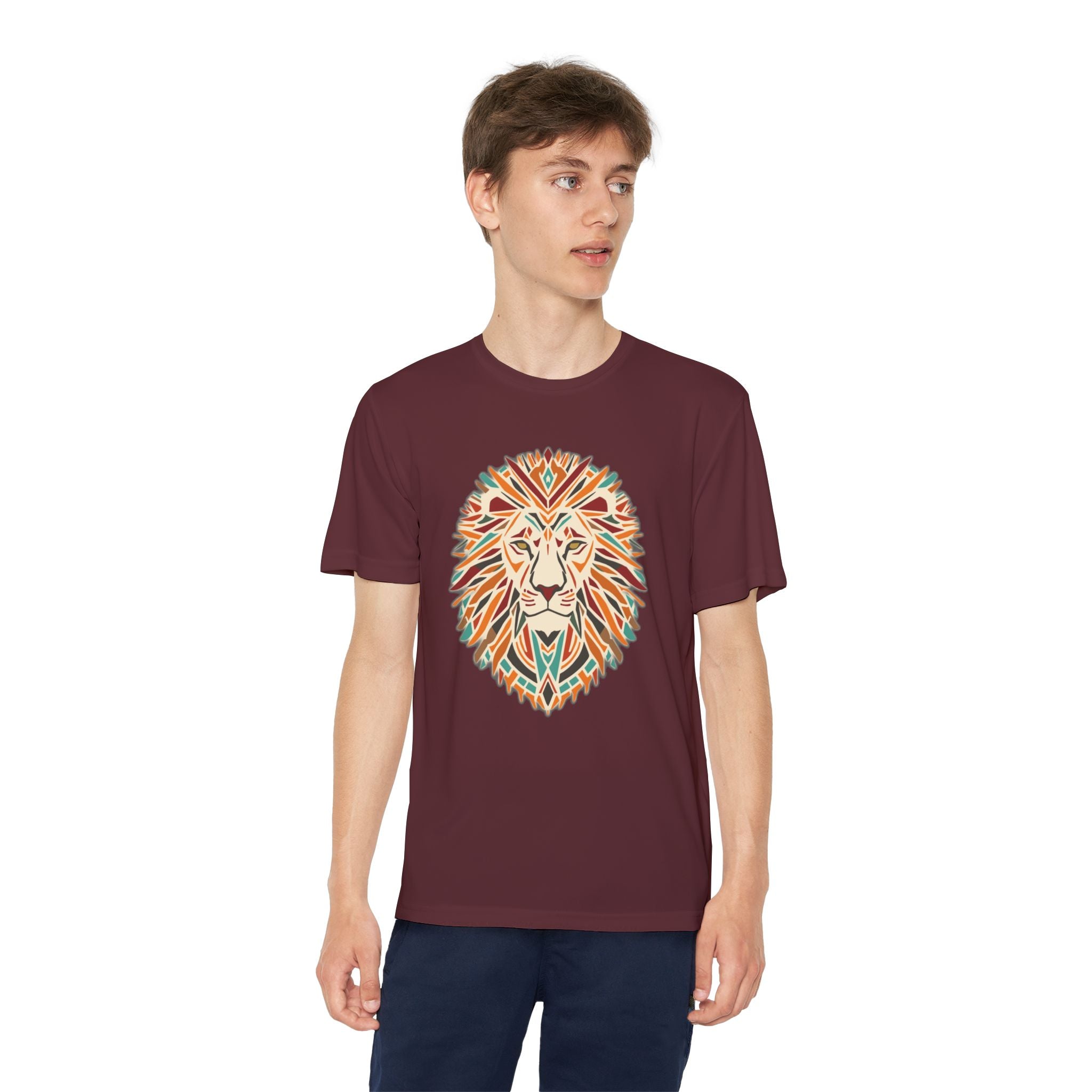 Youth Lion Graphic Tee | Colorful Animal T-Shirt for Kids, Fun Summer Shirt, Birthday Gift, Activewear, Nature Lover