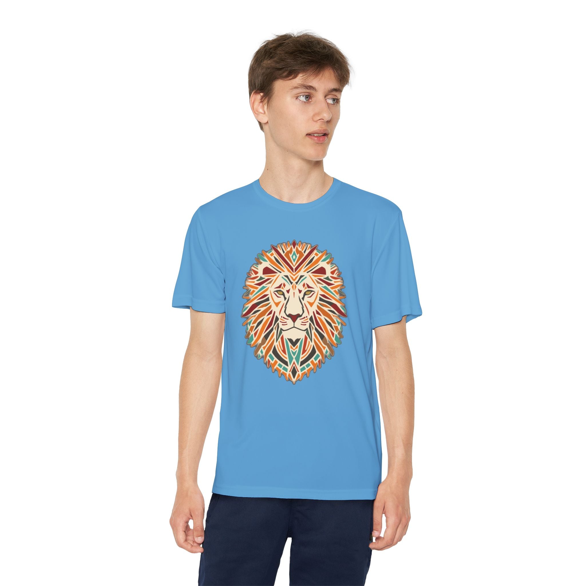 Youth Lion Graphic Tee | Colorful Animal T-Shirt for Kids, Fun Summer Shirt, Birthday Gift, Activewear, Nature Lover