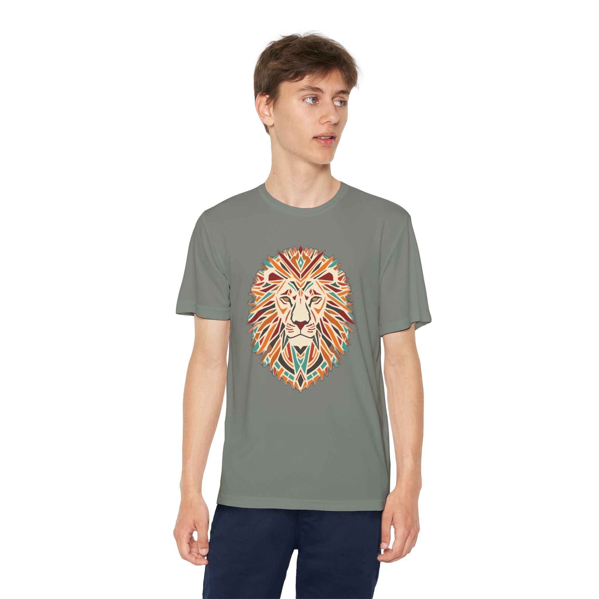 Youth Lion Graphic Tee | Colorful Animal T-Shirt for Kids, Fun Summer Shirt, Birthday Gift, Activewear, Nature Lover