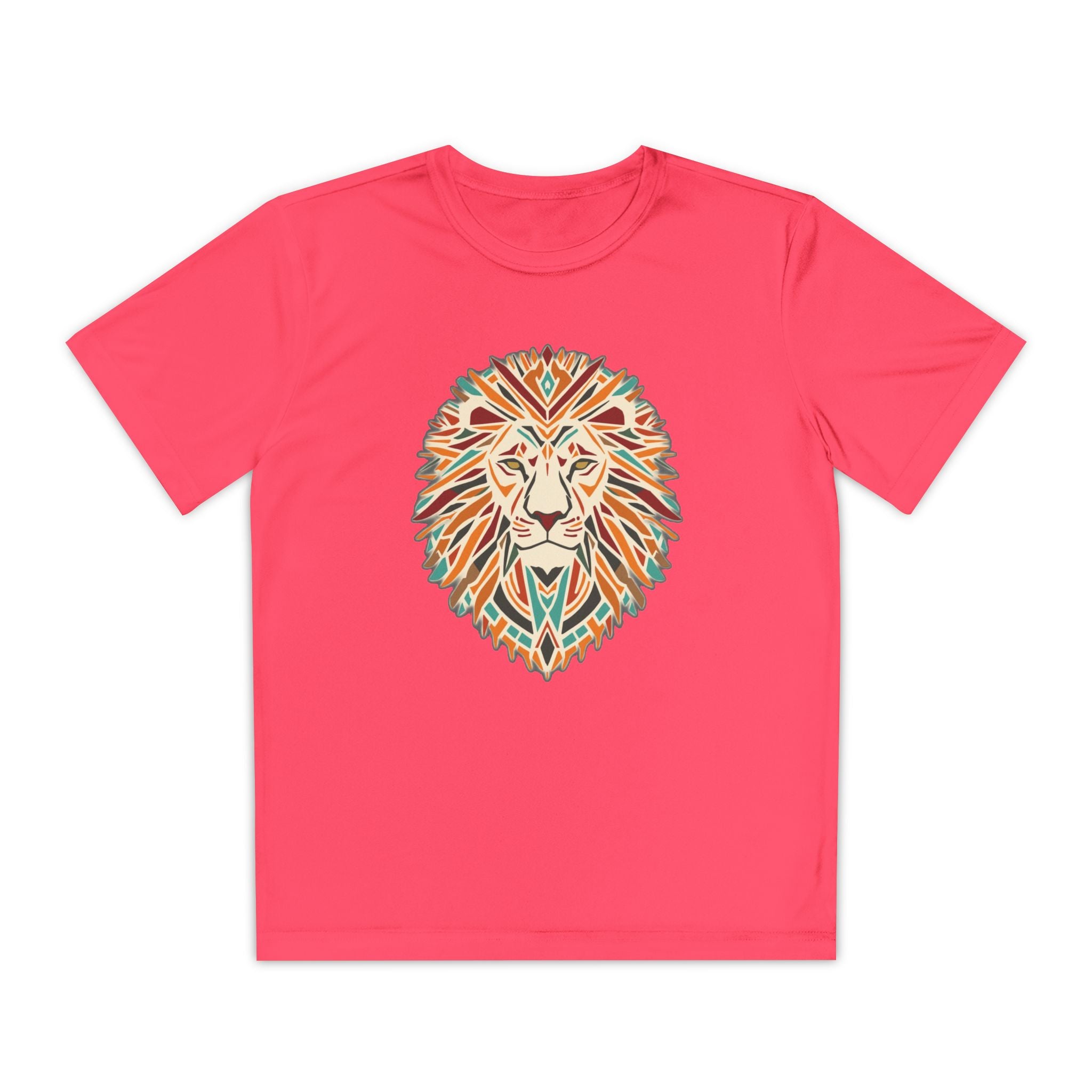 Youth Lion Graphic Tee | Colorful Animal T-Shirt for Kids, Fun Summer Shirt, Birthday Gift, Activewear, Nature Lover