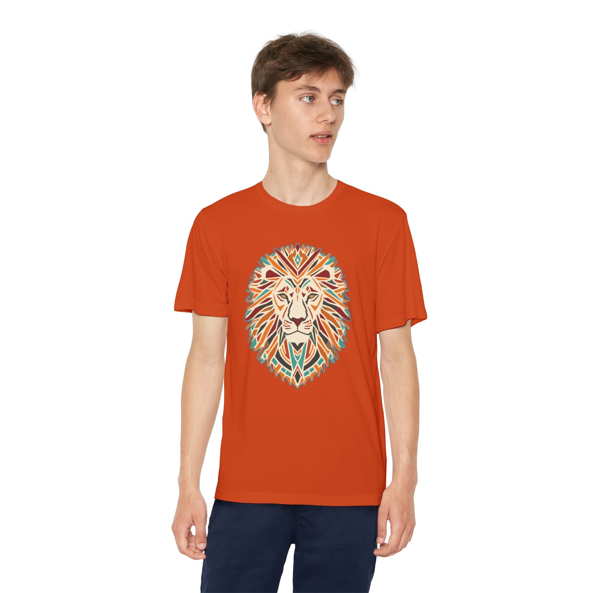 Youth Lion Graphic Tee | Colorful Animal T-Shirt for Kids, Fun Summer Shirt, Birthday Gift, Activewear, Nature Lover