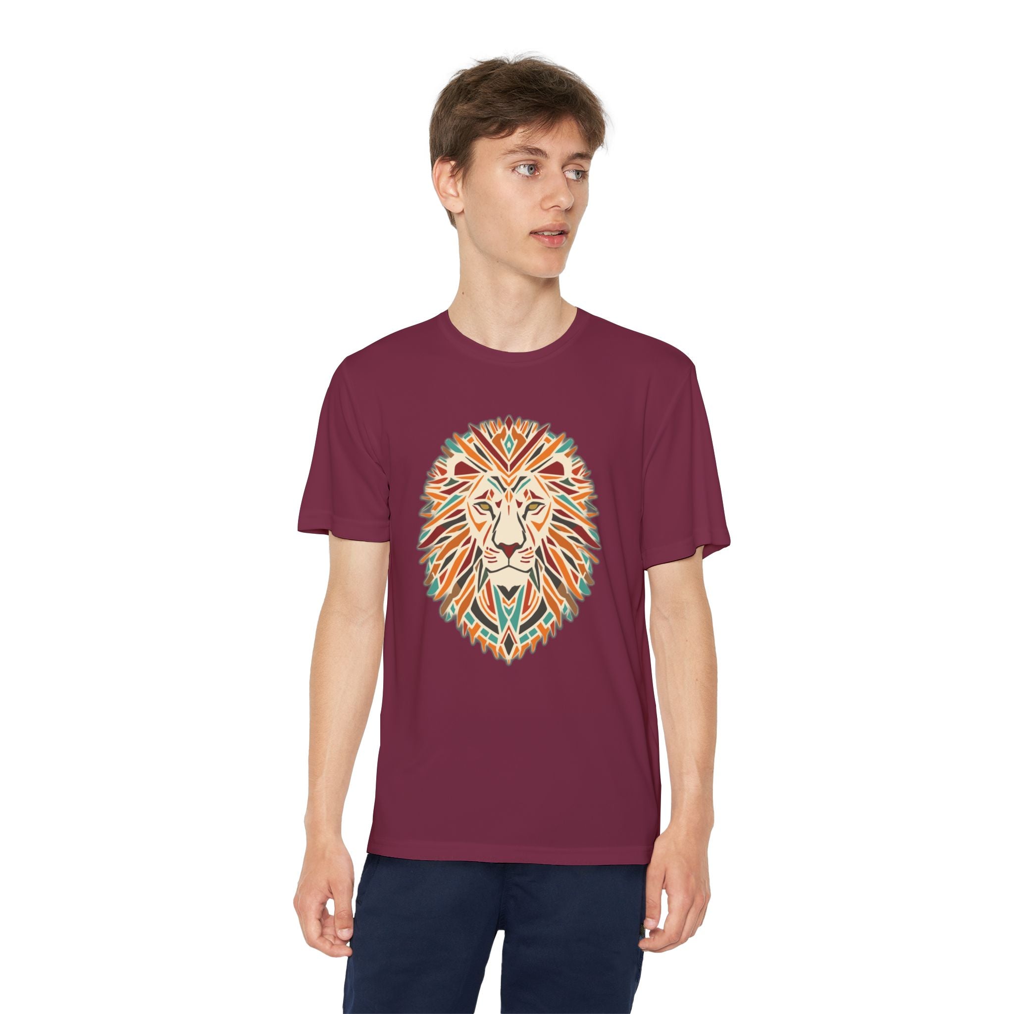 Youth Lion Graphic Tee | Colorful Animal T-Shirt for Kids, Fun Summer Shirt, Birthday Gift, Activewear, Nature Lover