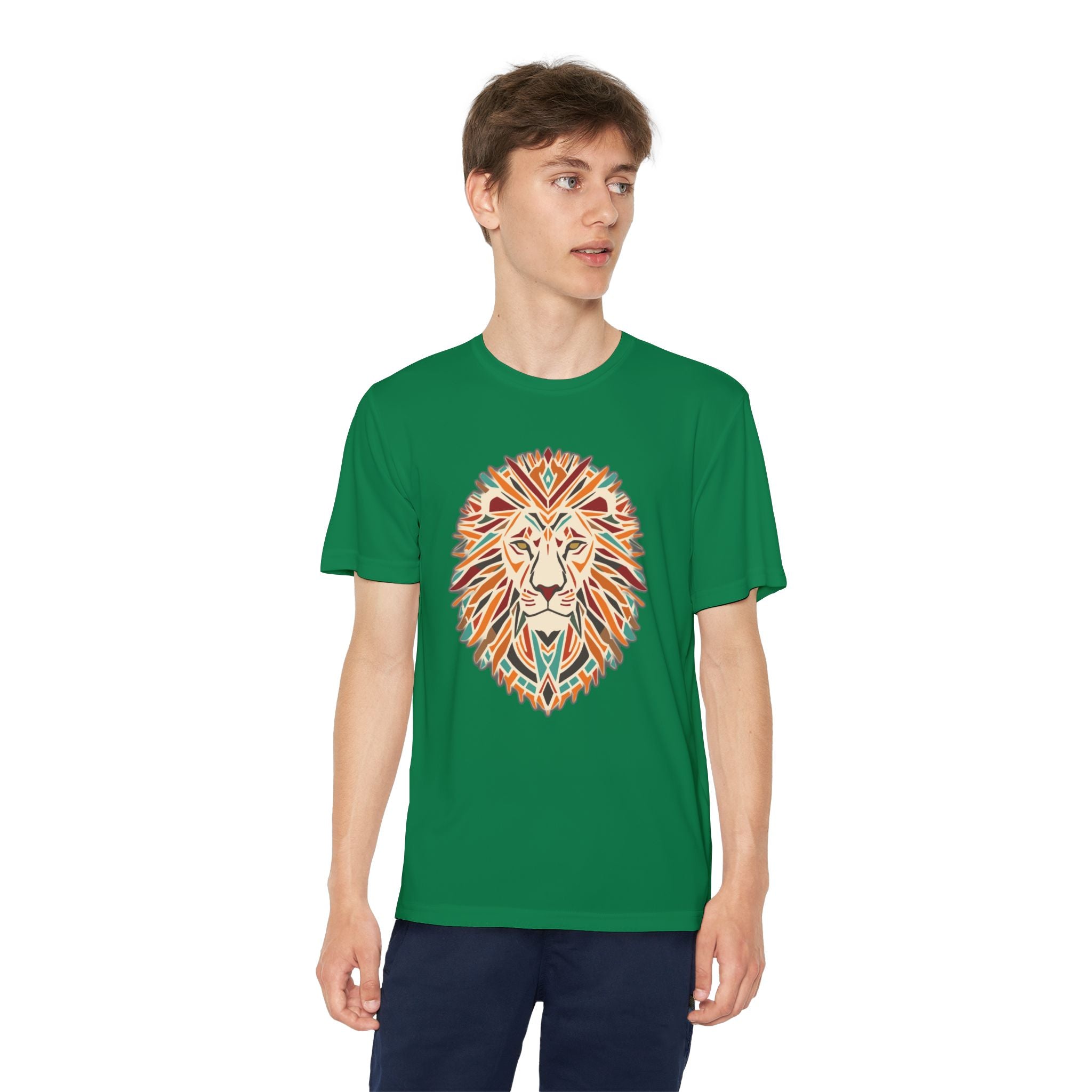 Youth Lion Graphic Tee | Colorful Animal T-Shirt for Kids, Fun Summer Shirt, Birthday Gift, Activewear, Nature Lover
