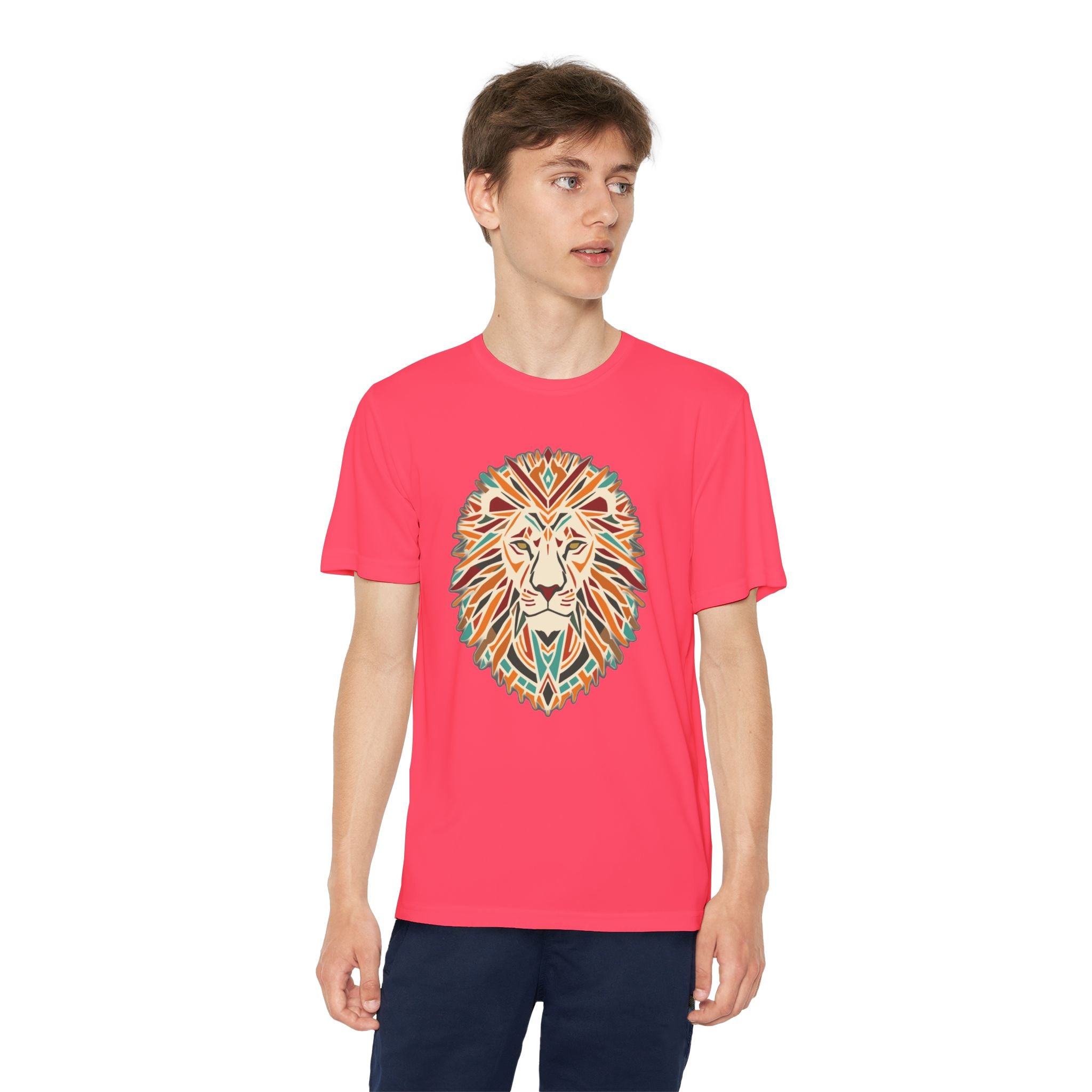 Youth Lion Graphic Tee | Colorful Animal T-Shirt for Kids, Fun Summer Shirt, Birthday Gift, Activewear, Nature Lover