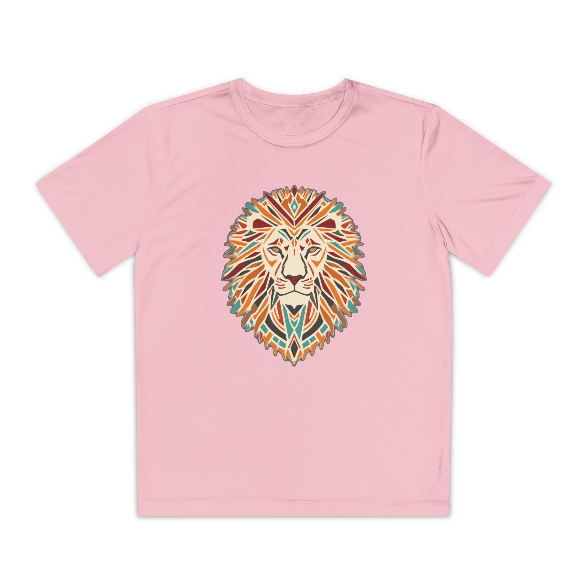 Youth Lion Graphic Tee | Colorful Animal T-Shirt for Kids, Fun Summer Shirt, Birthday Gift, Activewear, Nature Lover