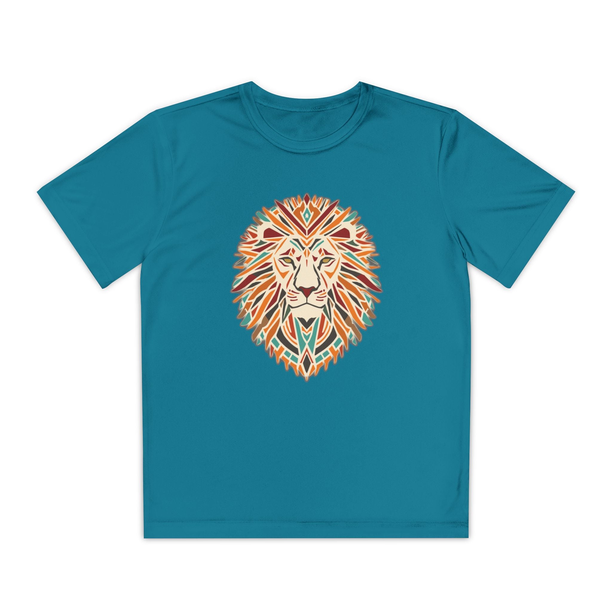 Youth Lion Graphic Tee | Colorful Animal T-Shirt for Kids, Fun Summer Shirt, Birthday Gift, Activewear, Nature Lover