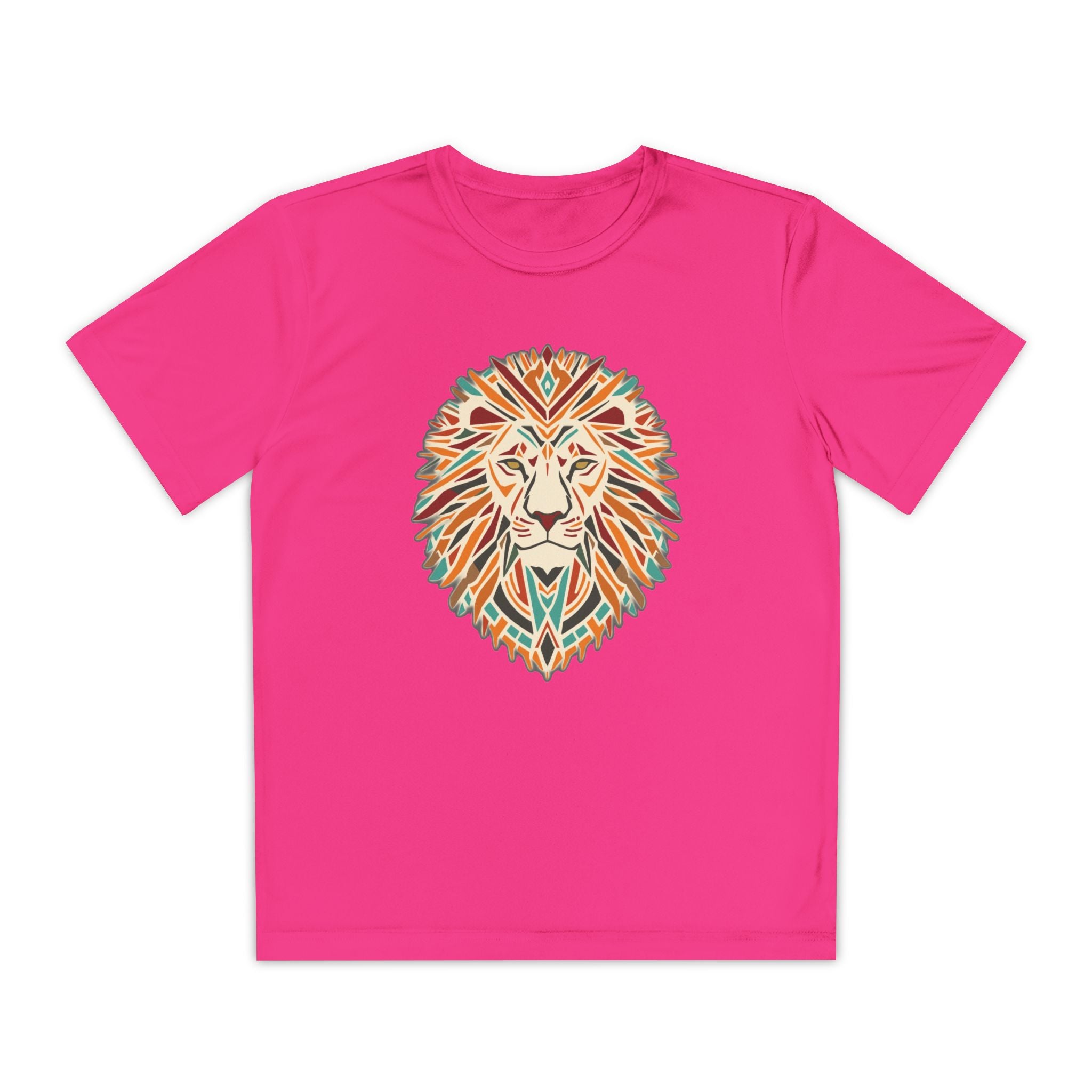 Youth Lion Graphic Tee | Colorful Animal T-Shirt for Kids, Fun Summer Shirt, Birthday Gift, Activewear, Nature Lover