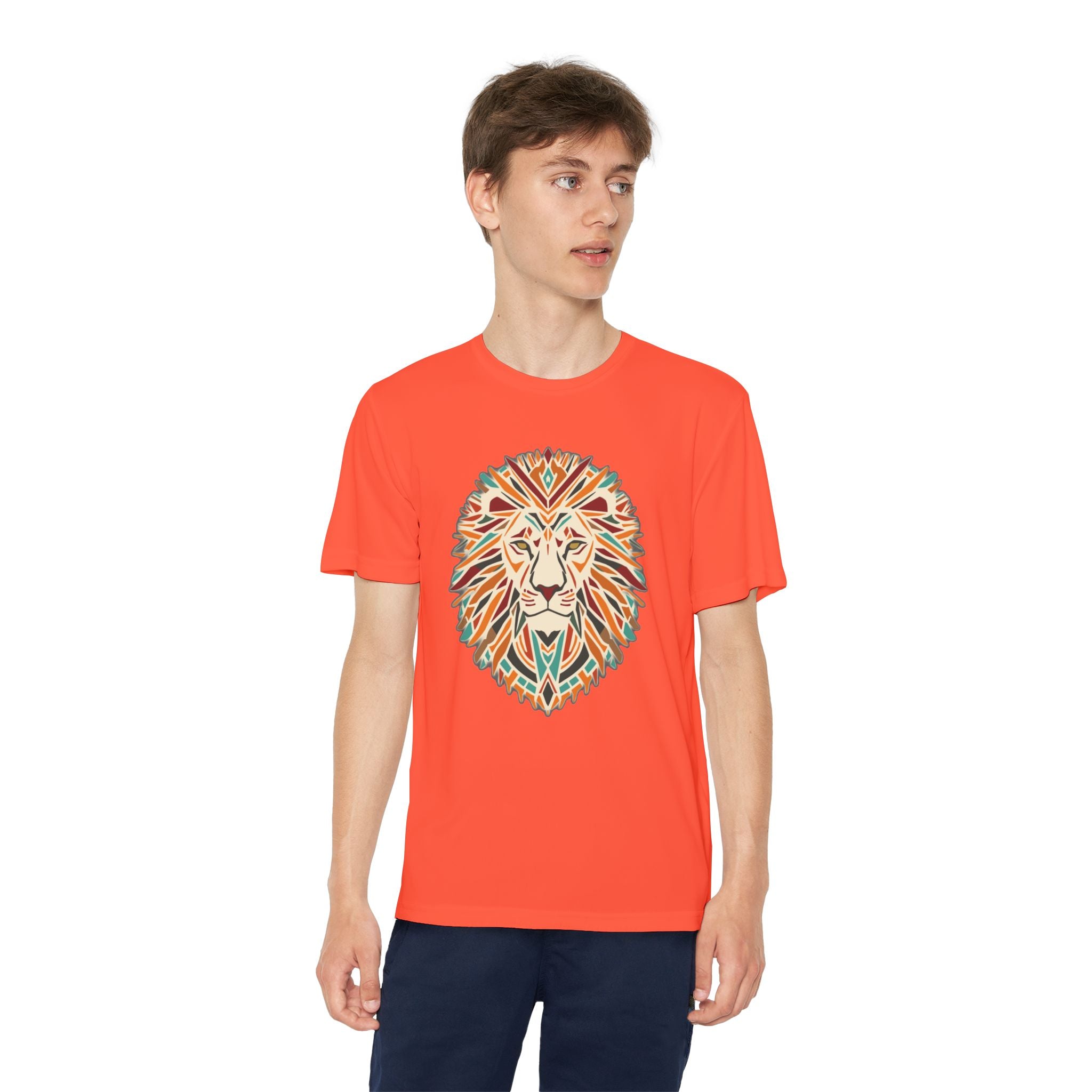 Youth Lion Graphic Tee | Colorful Animal T-Shirt for Kids, Fun Summer Shirt, Birthday Gift, Activewear, Nature Lover