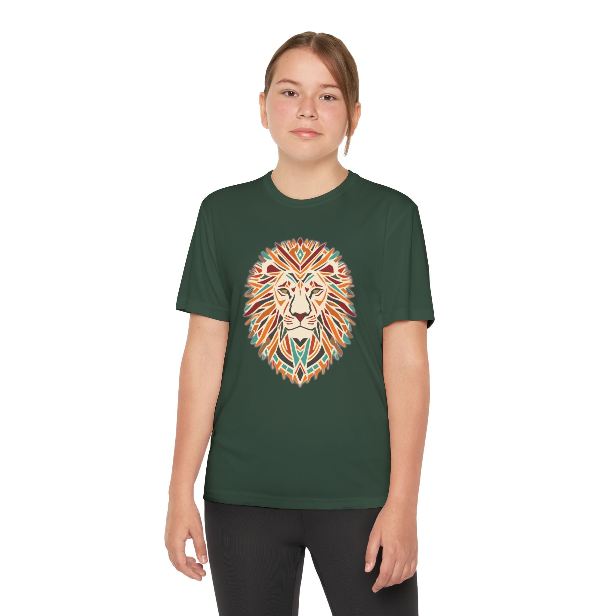 Youth Lion Graphic Tee | Colorful Animal T-Shirt for Kids, Fun Summer Shirt, Birthday Gift, Activewear, Nature Lover