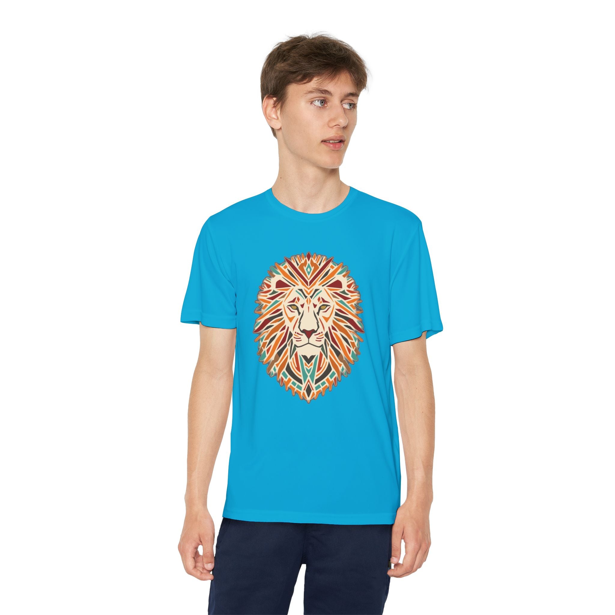 Youth Lion Graphic Tee | Colorful Animal T-Shirt for Kids, Fun Summer Shirt, Birthday Gift, Activewear, Nature Lover