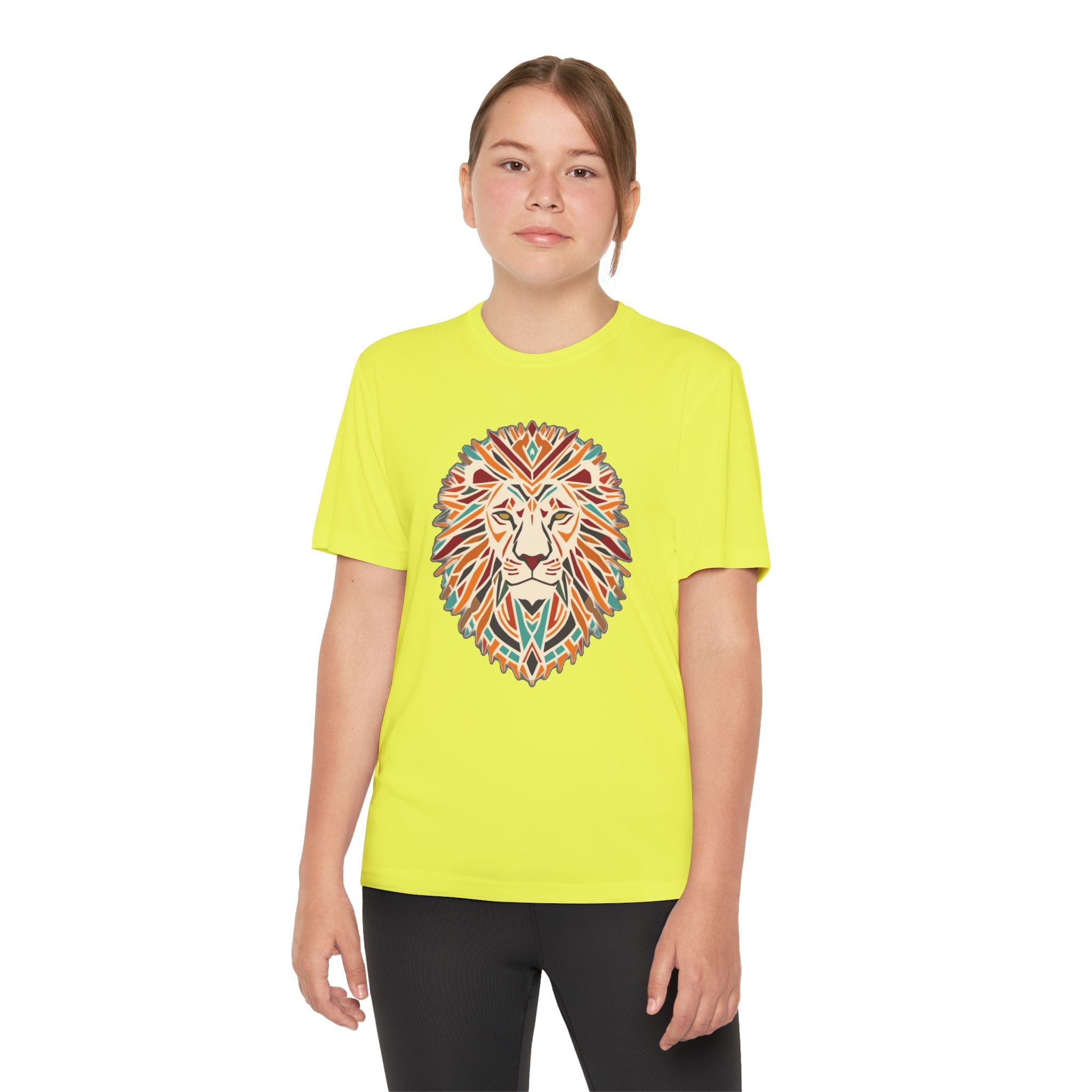 Youth Lion Graphic Tee | Colorful Animal T-Shirt for Kids, Fun Summer Shirt, Birthday Gift, Activewear, Nature Lover