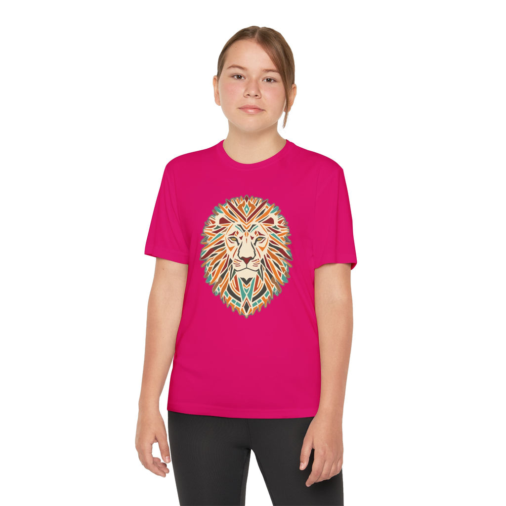 Youth Lion Graphic Tee | Colorful Animal T-Shirt for Kids, Fun Summer Shirt, Birthday Gift, Activewear, Nature Lover