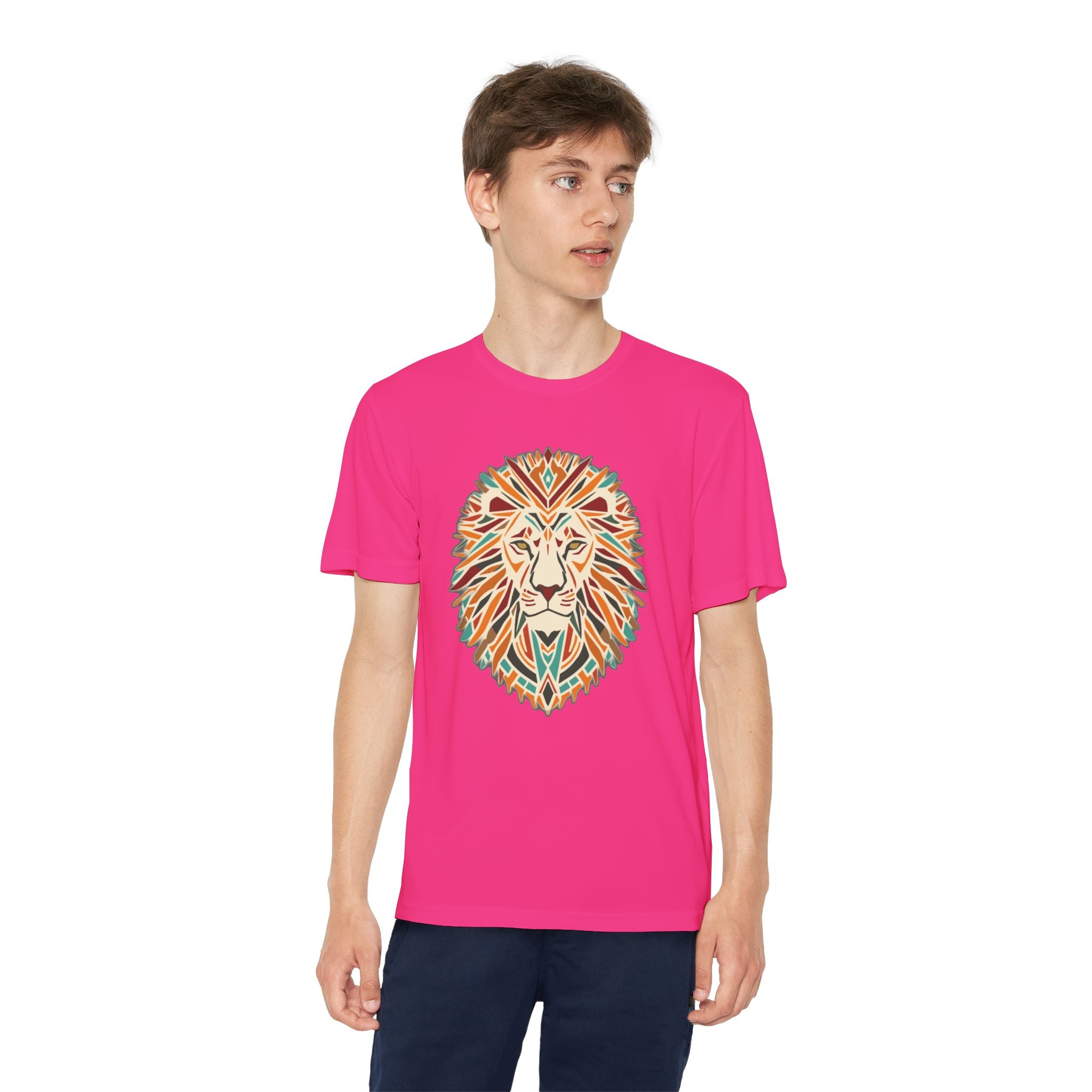 Youth Lion Graphic Tee | Colorful Animal T-Shirt for Kids, Fun Summer Shirt, Birthday Gift, Activewear, Nature Lover