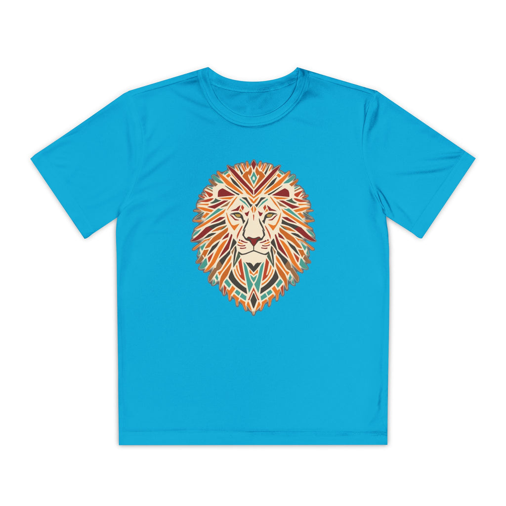 Youth Lion Graphic Tee | Colorful Animal T-Shirt for Kids, Fun Summer Shirt, Birthday Gift, Activewear, Nature Lover