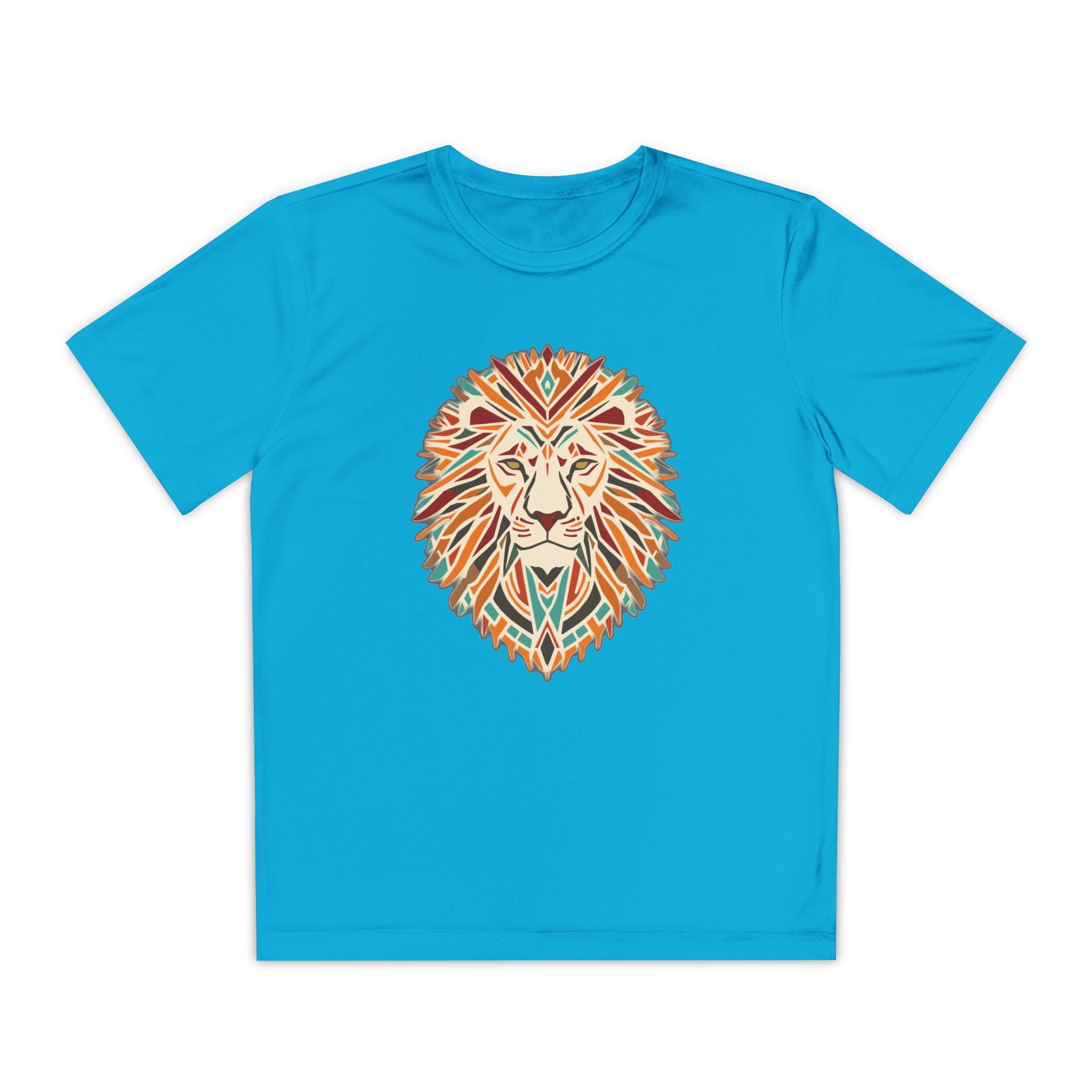 Youth Lion Graphic Tee | Colorful Animal T-Shirt for Kids, Fun Summer Shirt, Birthday Gift, Activewear, Nature Lover