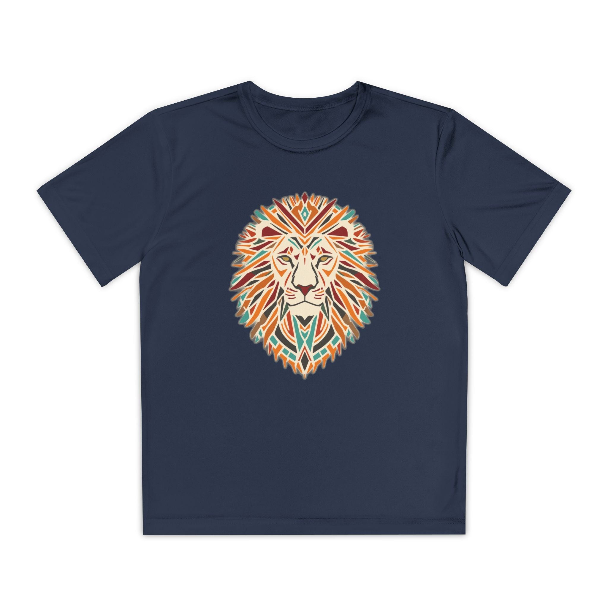Youth Lion Graphic Tee | Colorful Animal T-Shirt for Kids, Fun Summer Shirt, Birthday Gift, Activewear, Nature Lover