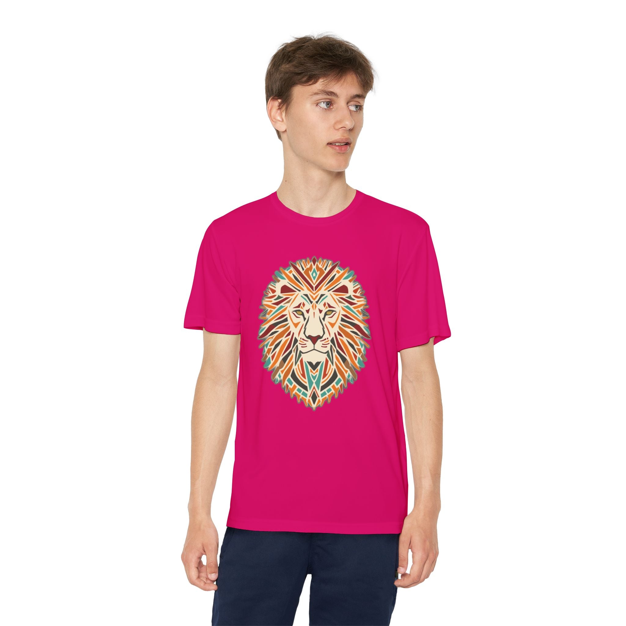 Youth Lion Graphic Tee | Colorful Animal T-Shirt for Kids, Fun Summer Shirt, Birthday Gift, Activewear, Nature Lover