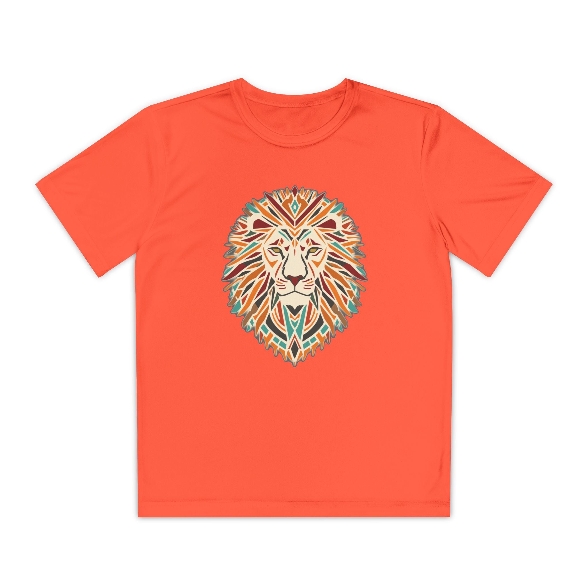 Youth Lion Graphic Tee | Colorful Animal T-Shirt for Kids, Fun Summer Shirt, Birthday Gift, Activewear, Nature Lover