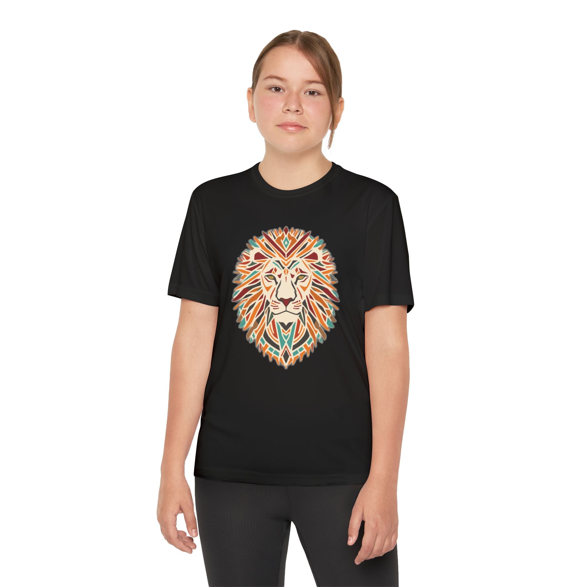 Youth Lion Graphic Tee | Colorful Animal T-Shirt for Kids, Fun Summer Shirt, Birthday Gift, Activewear, Nature Lover