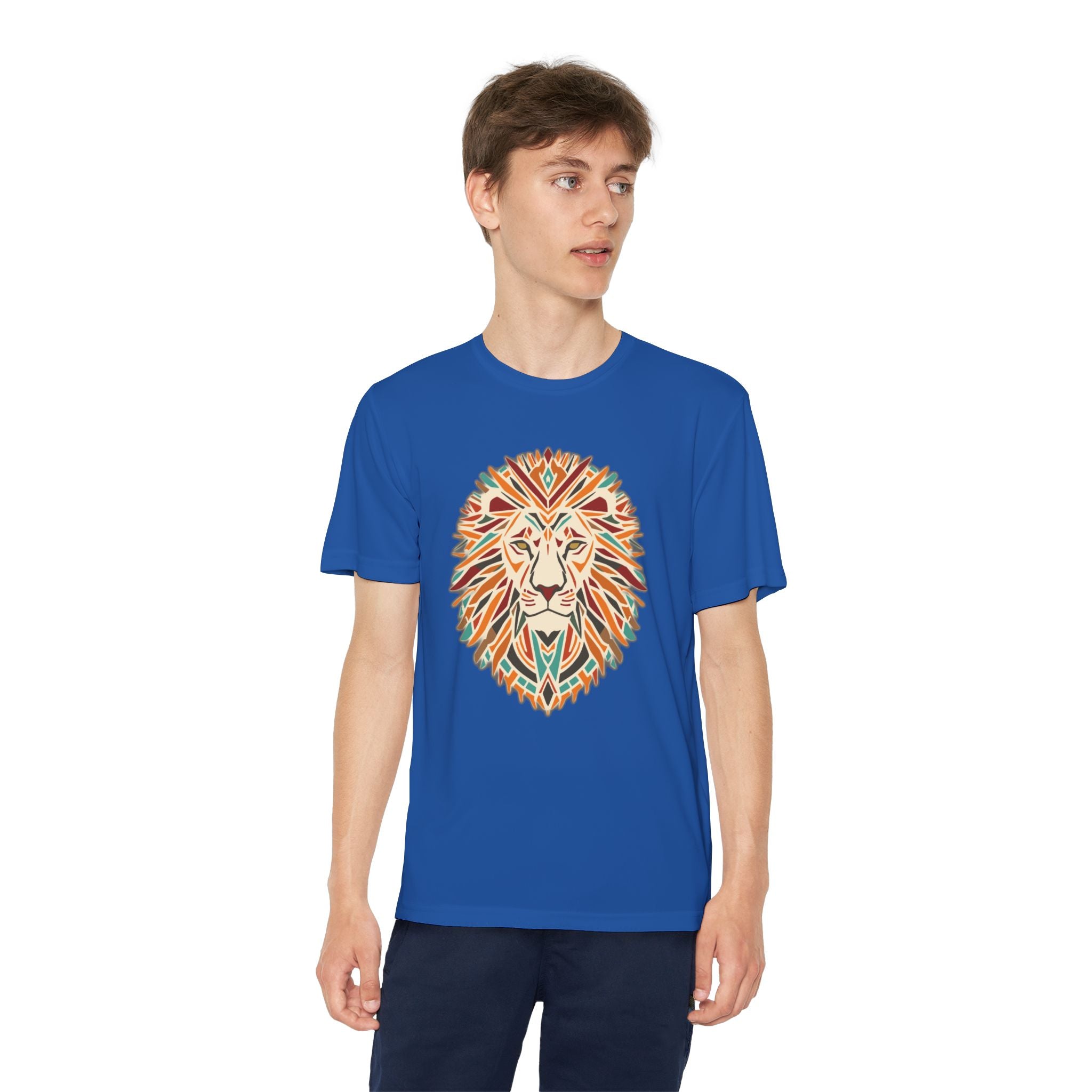Youth Lion Graphic Tee | Colorful Animal T-Shirt for Kids, Fun Summer Shirt, Birthday Gift, Activewear, Nature Lover