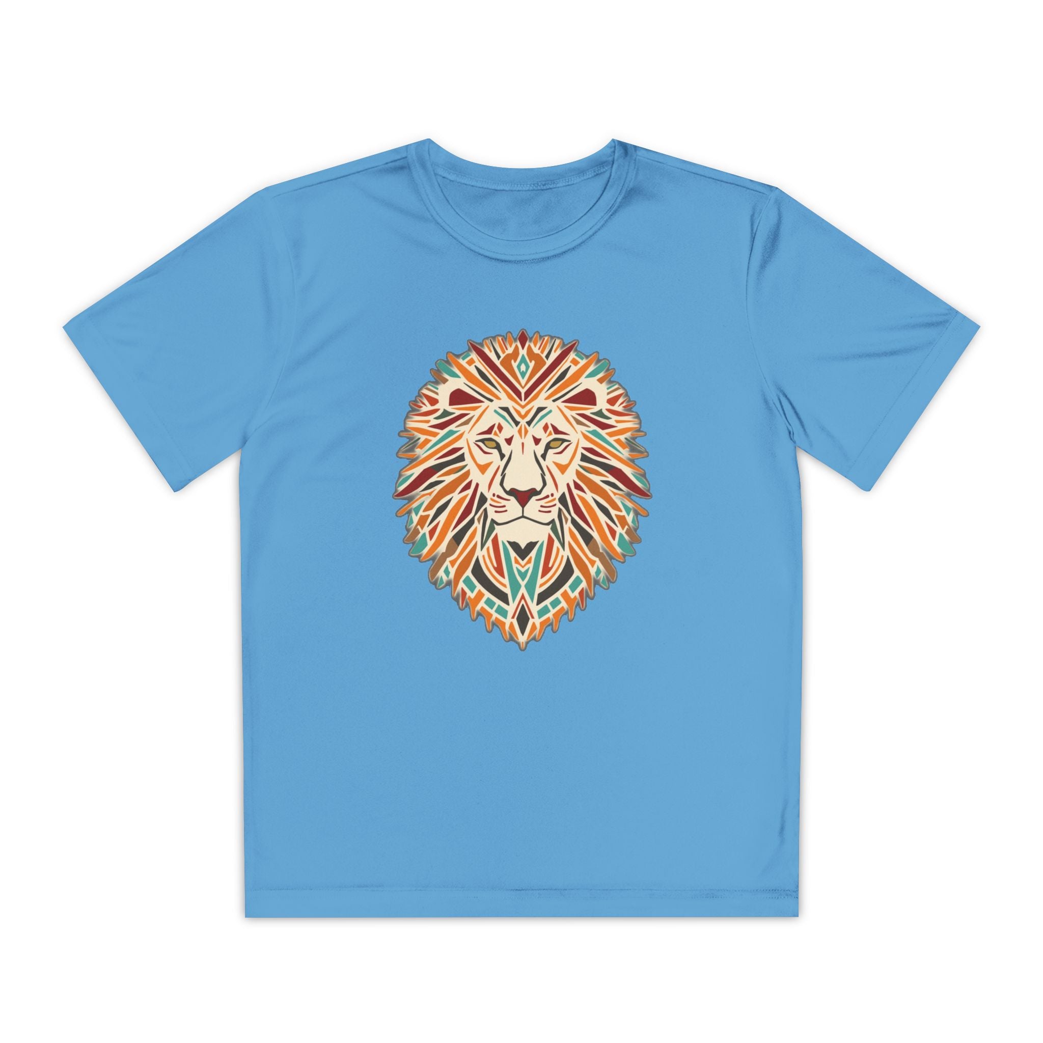 Youth Lion Graphic Tee | Colorful Animal T-Shirt for Kids, Fun Summer Shirt, Birthday Gift, Activewear, Nature Lover