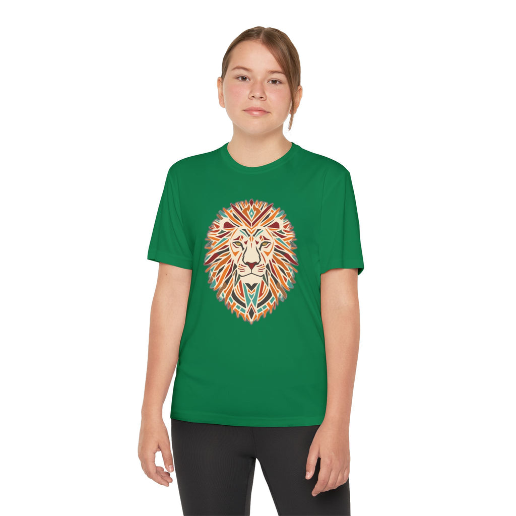 Youth Lion Graphic Tee | Colorful Animal T-Shirt for Kids, Fun Summer Shirt, Birthday Gift, Activewear, Nature Lover