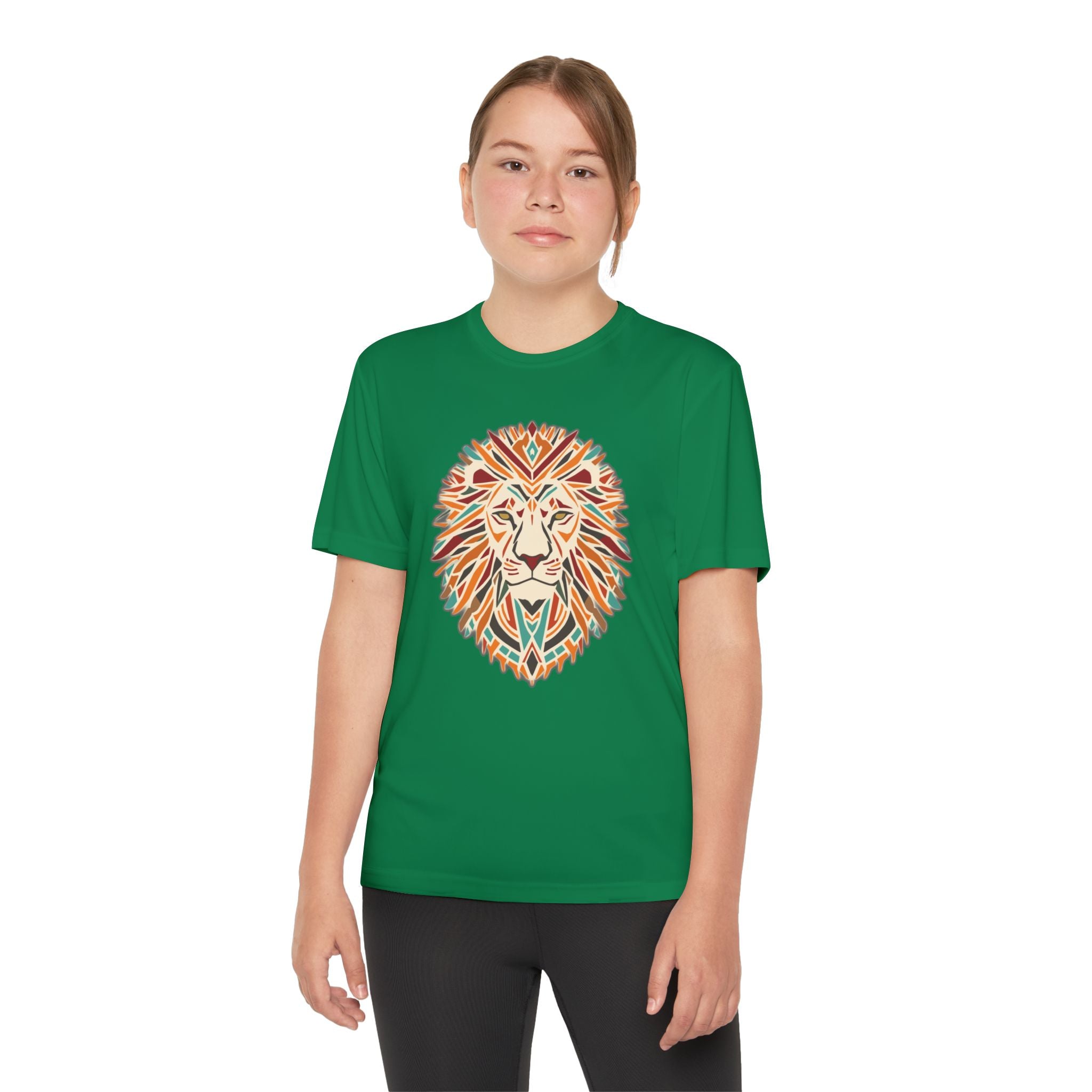 Youth Lion Graphic Tee | Colorful Animal T-Shirt for Kids, Fun Summer Shirt, Birthday Gift, Activewear, Nature Lover