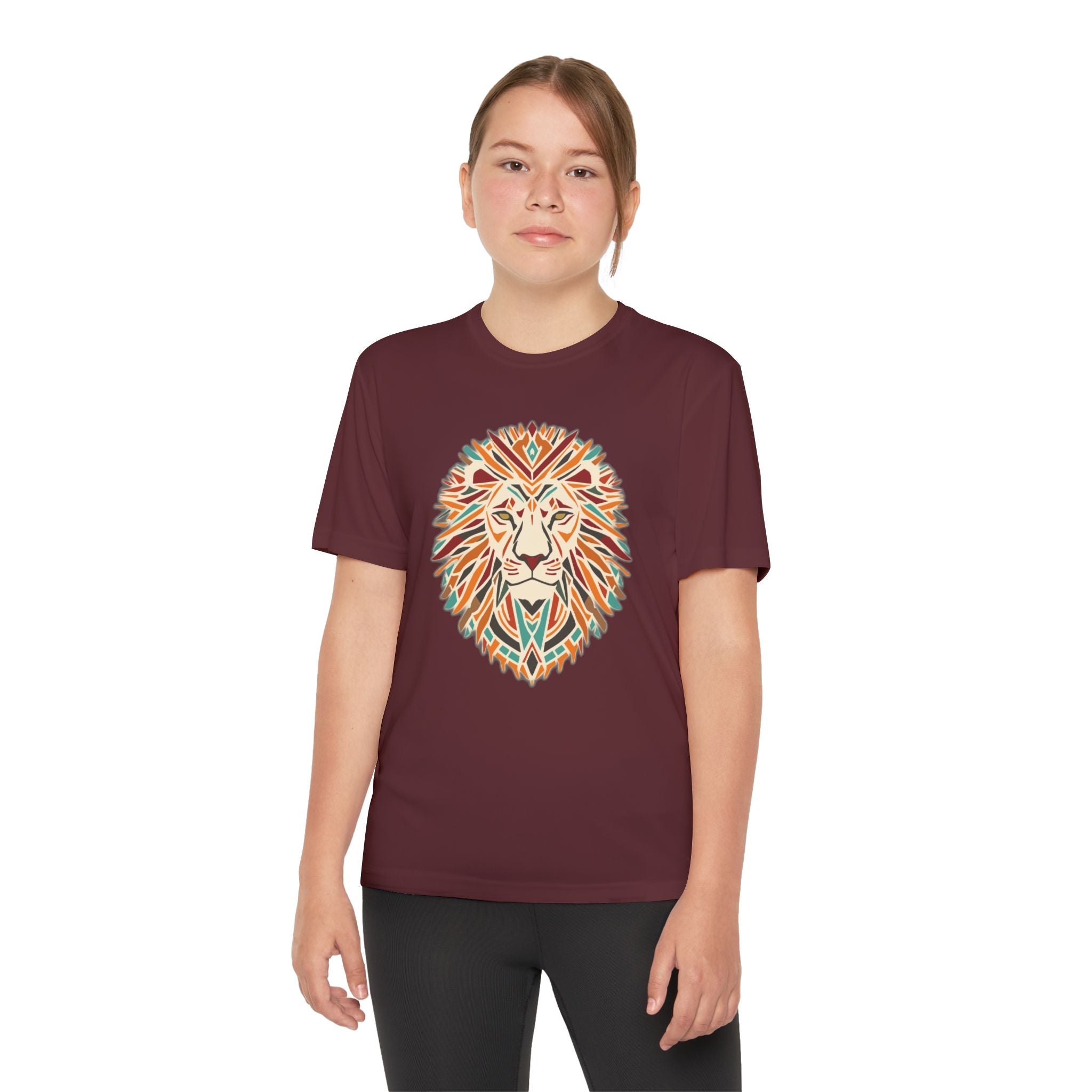 Youth Lion Graphic Tee | Colorful Animal T-Shirt for Kids, Fun Summer Shirt, Birthday Gift, Activewear, Nature Lover