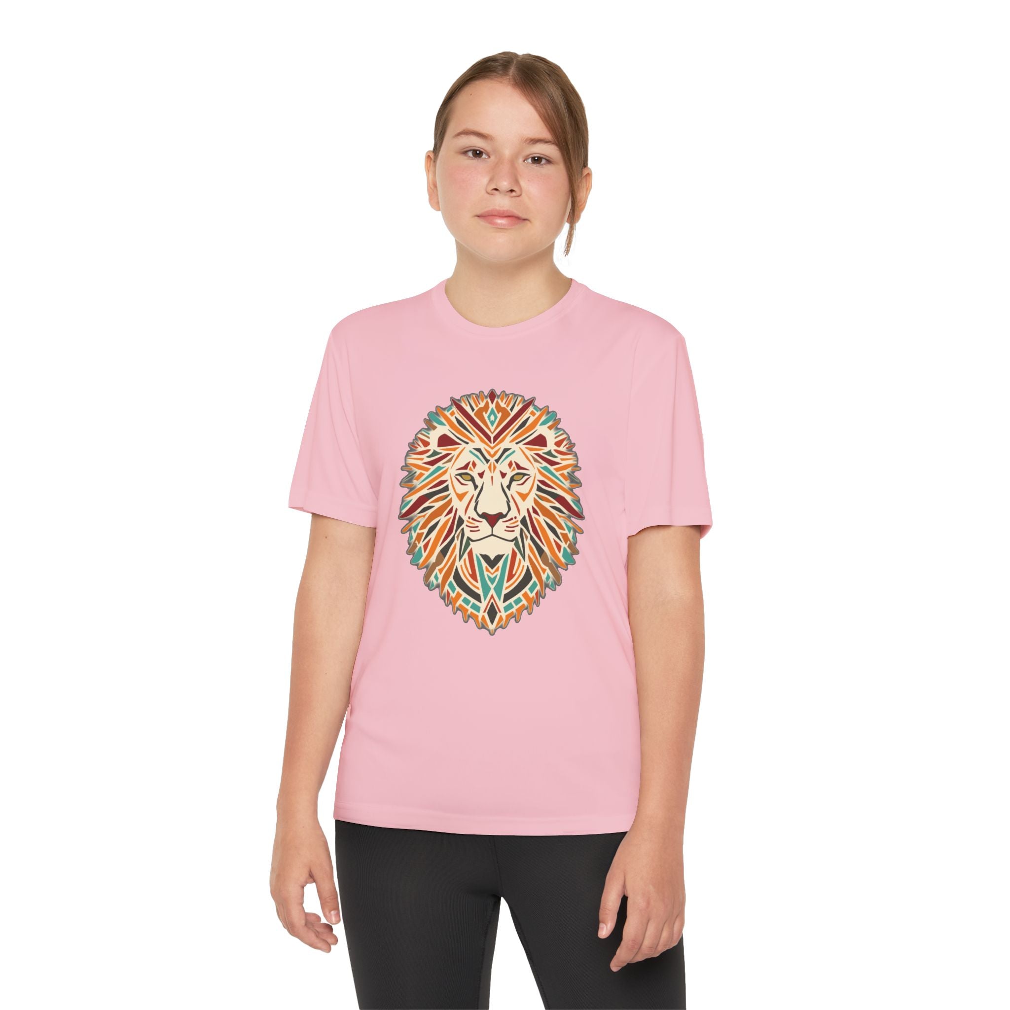 Youth Lion Graphic Tee | Colorful Animal T-Shirt for Kids, Fun Summer Shirt, Birthday Gift, Activewear, Nature Lover