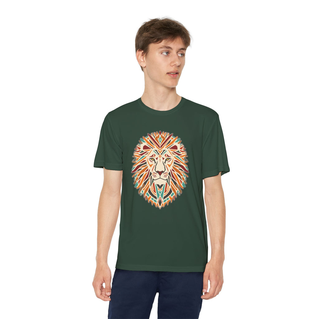 Youth Lion Graphic Tee | Colorful Animal T-Shirt for Kids, Fun Summer Shirt, Birthday Gift, Activewear, Nature Lover