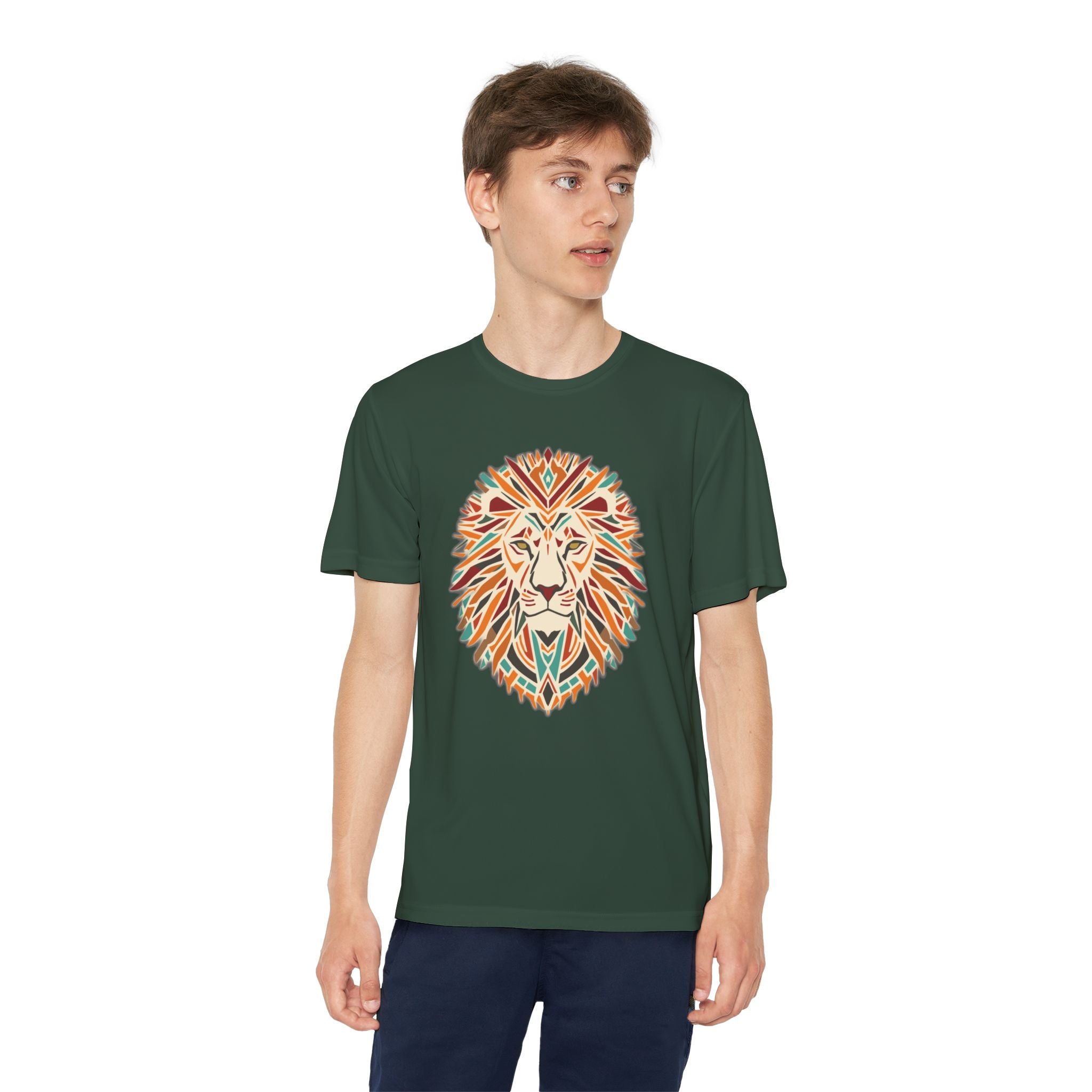 Youth Lion Graphic Tee | Colorful Animal T-Shirt for Kids, Fun Summer Shirt, Birthday Gift, Activewear, Nature Lover