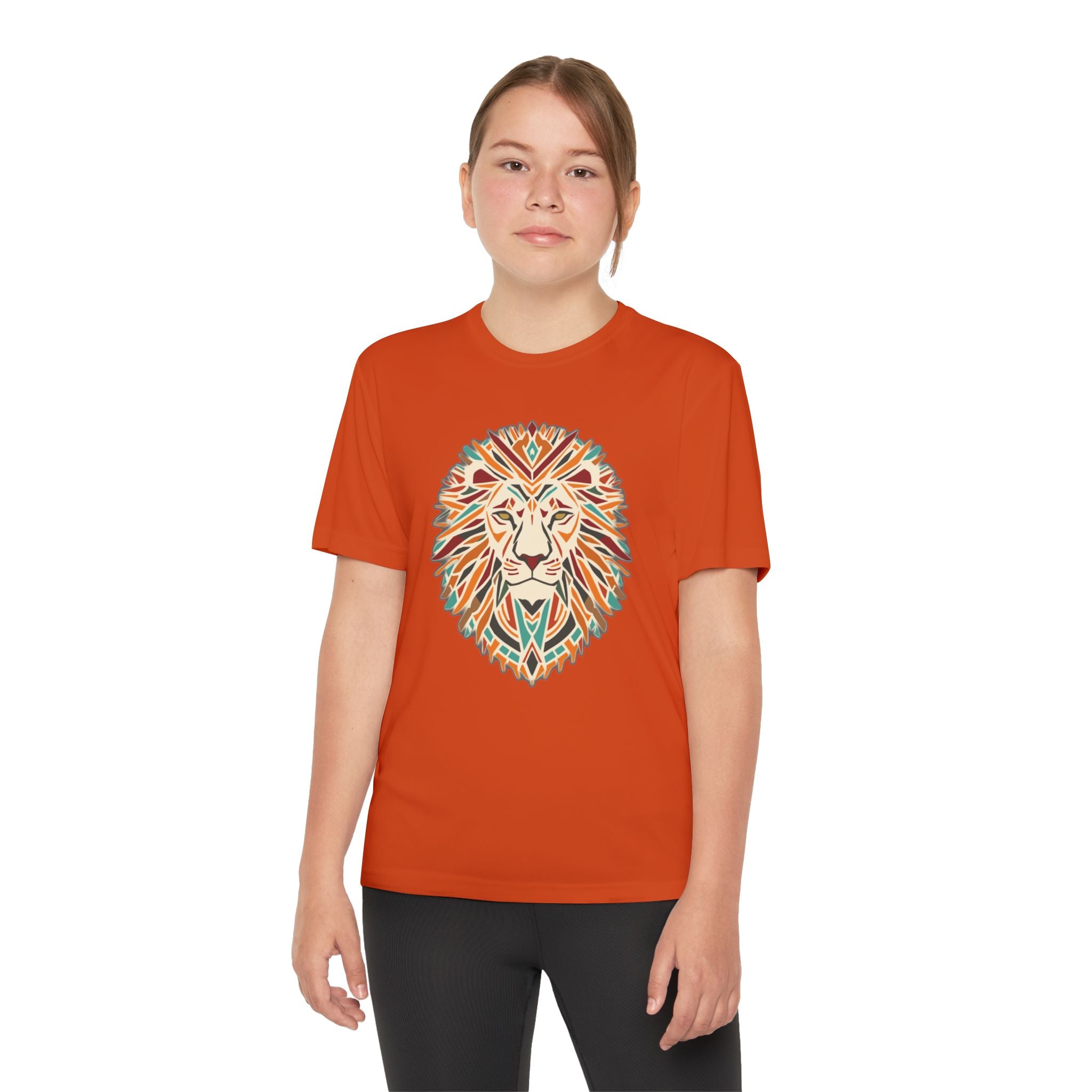 Youth Lion Graphic Tee | Colorful Animal T-Shirt for Kids, Fun Summer Shirt, Birthday Gift, Activewear, Nature Lover
