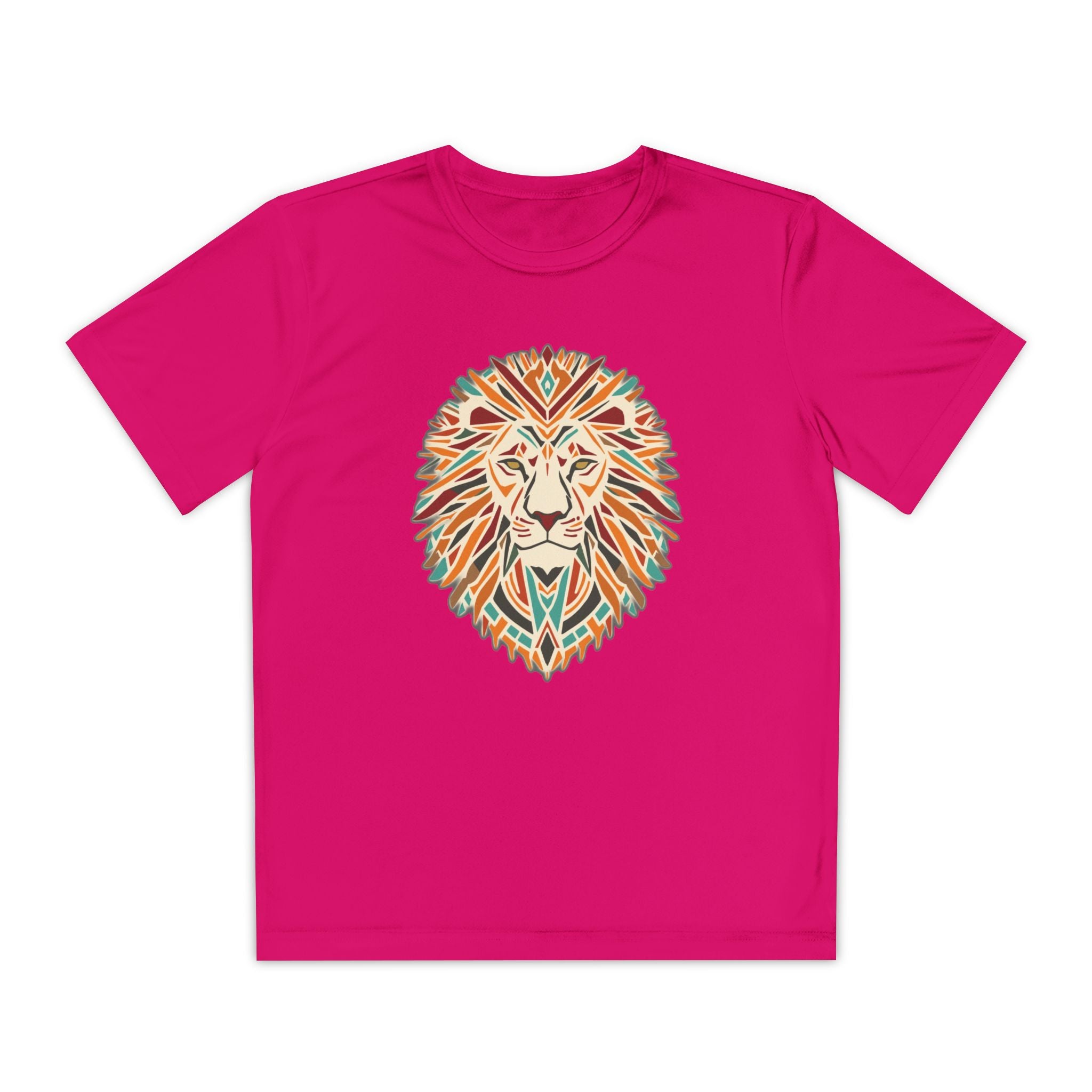Youth Lion Graphic Tee | Colorful Animal T-Shirt for Kids, Fun Summer Shirt, Birthday Gift, Activewear, Nature Lover