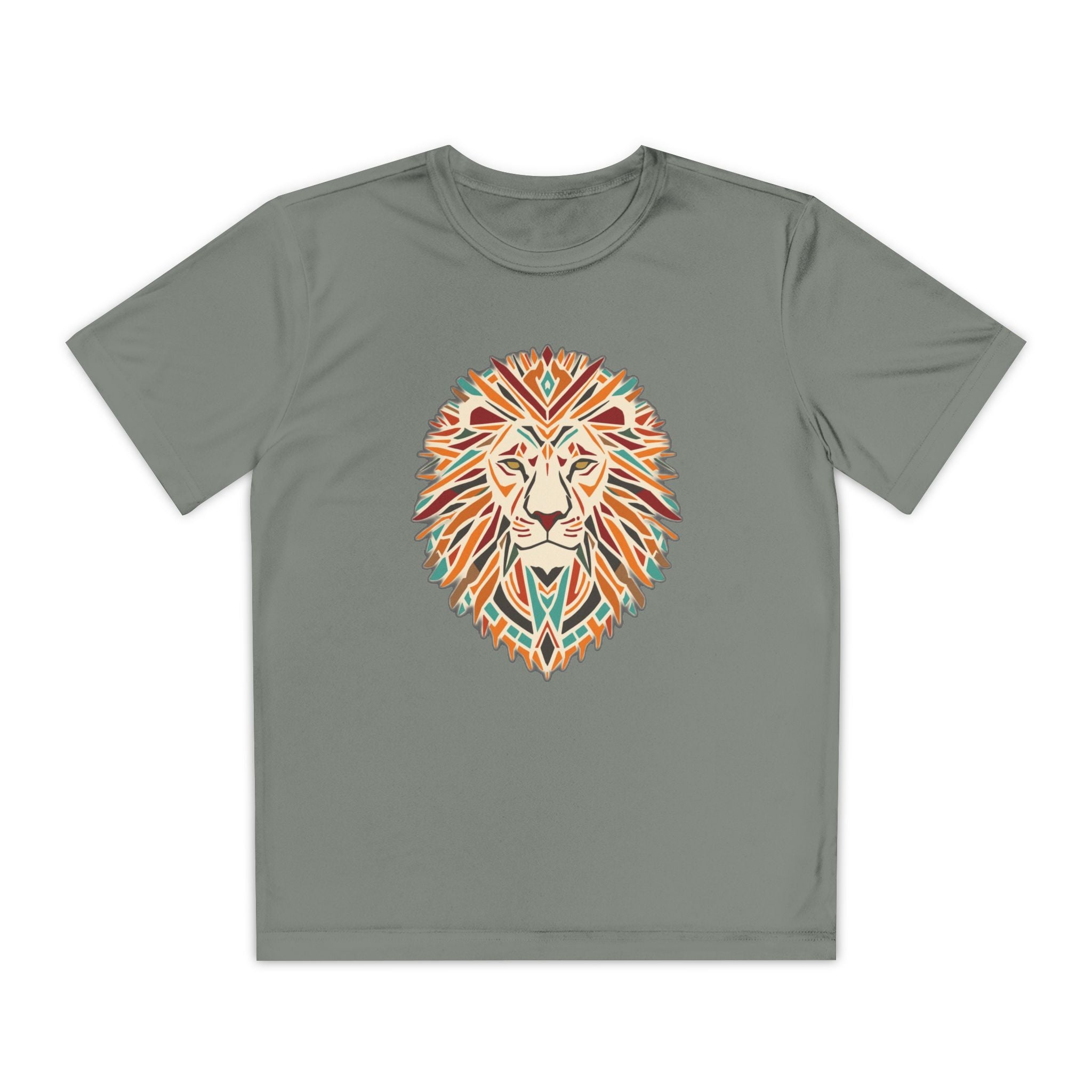Youth Lion Graphic Tee | Colorful Animal T-Shirt for Kids, Fun Summer Shirt, Birthday Gift, Activewear, Nature Lover