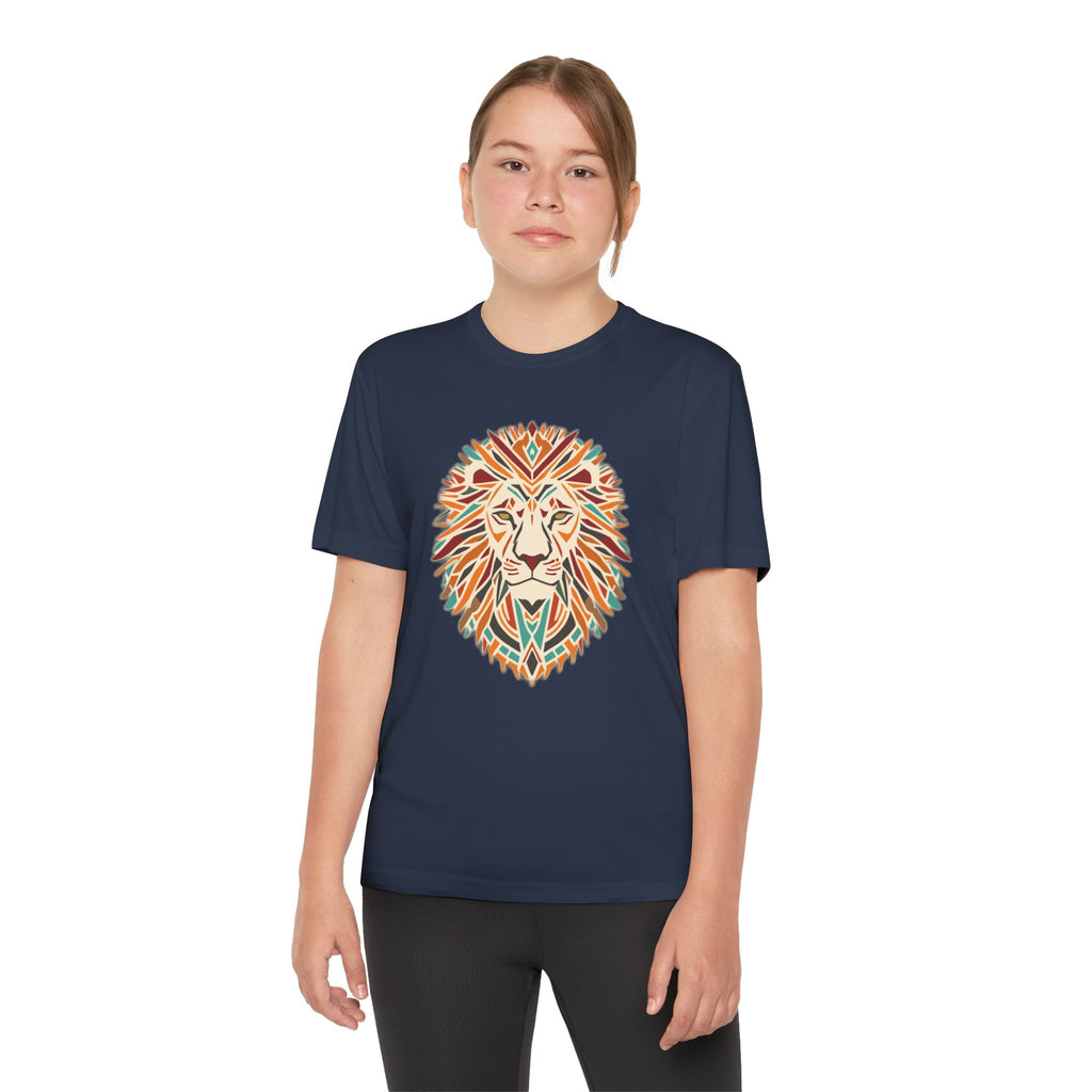 Youth Lion Graphic Tee | Colorful Animal T-Shirt for Kids, Fun Summer Shirt, Birthday Gift, Activewear, Nature Lover