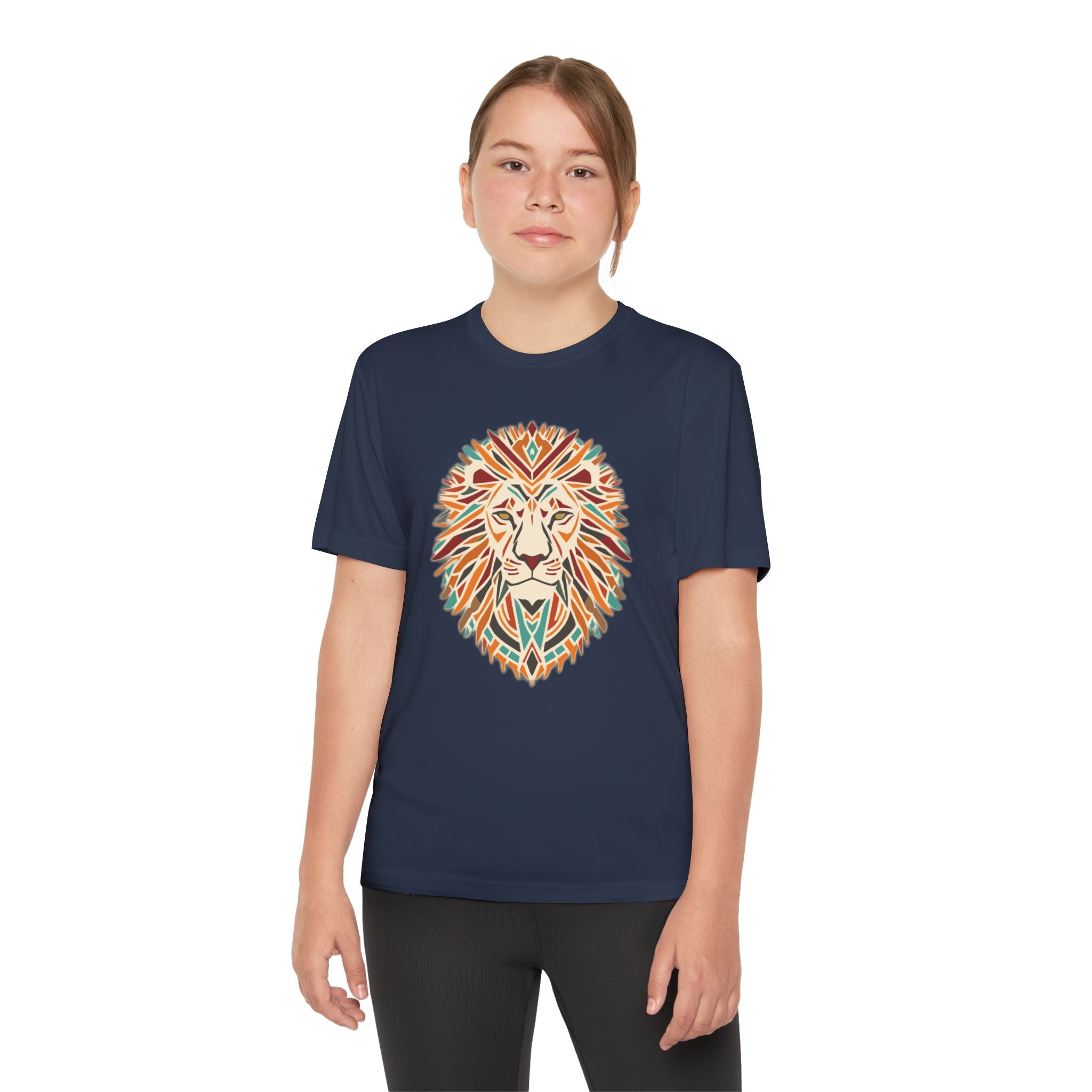 Youth Lion Graphic Tee | Colorful Animal T-Shirt for Kids, Fun Summer Shirt, Birthday Gift, Activewear, Nature Lover
