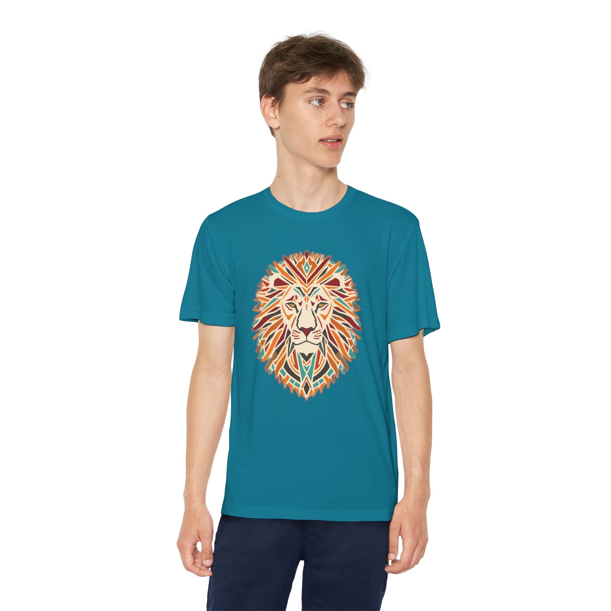 Youth Lion Graphic Tee | Colorful Animal T-Shirt for Kids, Fun Summer Shirt, Birthday Gift, Activewear, Nature Lover