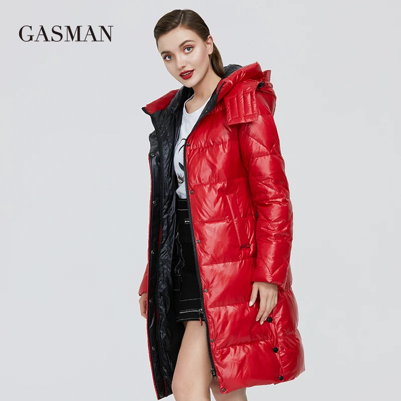 GASMAN 2022 New high quality fashion down parka Women's winter jacket women's coat outwear Female puffer hooded thick jacket 018