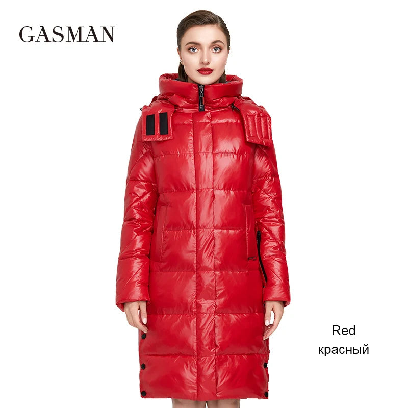 GASMAN 2022 New high quality fashion down parka Women's winter jacket women's coat outwear Female puffer hooded thick jacket 018