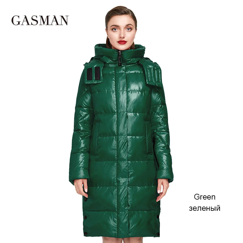 GASMAN 2022 New high quality fashion down parka Women's winter jacket women's coat outwear Female puffer hooded thick jacket 018