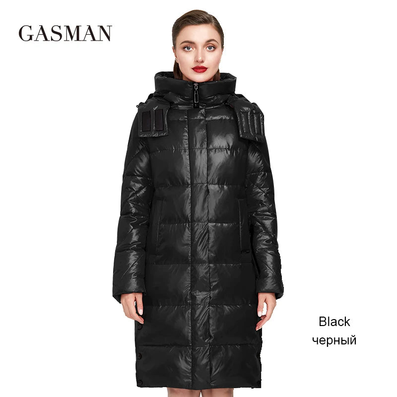 GASMAN 2022 New high quality fashion down parka Women's winter jacket women's coat outwear Female puffer hooded thick jacket 018