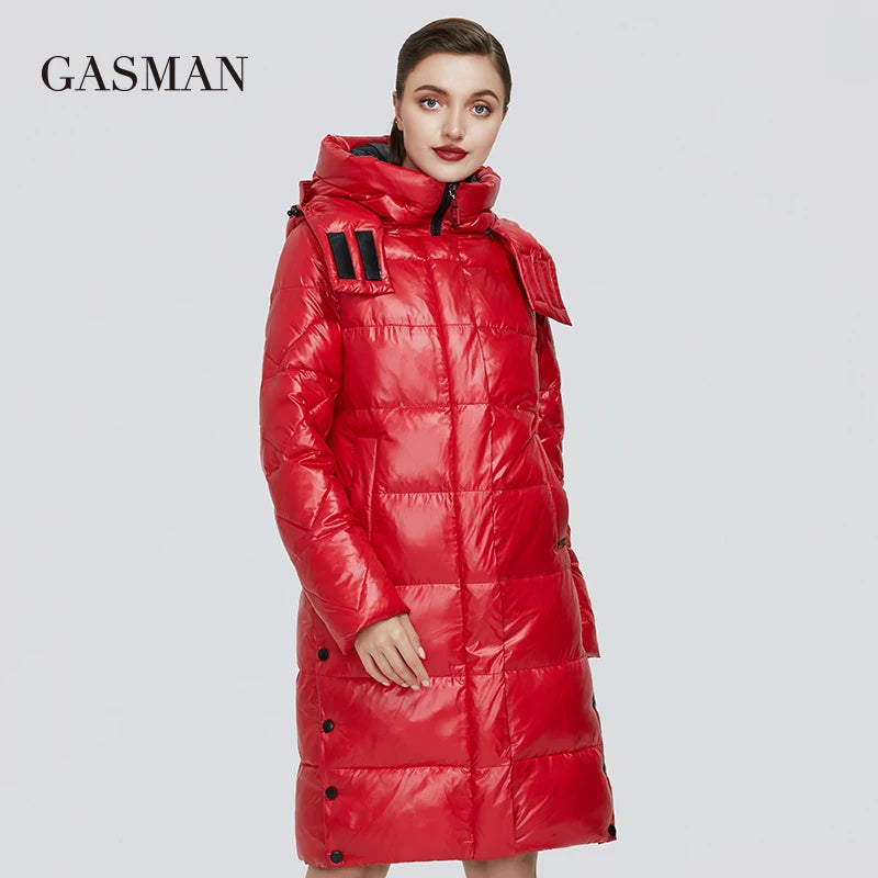 GASMAN 2022 New high quality fashion down parka Women's winter jacket women's coat outwear Female puffer hooded thick jacket 018