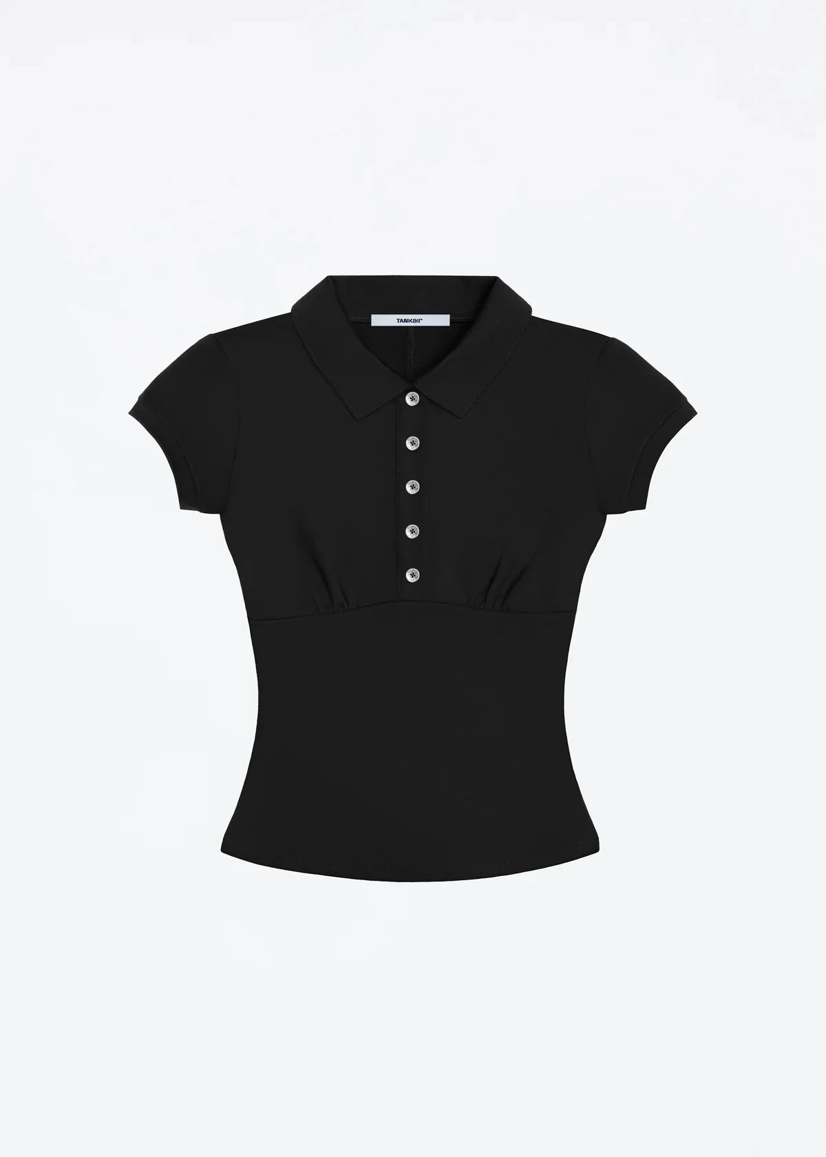 Tank Black Polo Collar T-Shirt Slim Sexy Short-Sleeved Summer Women's Short Top