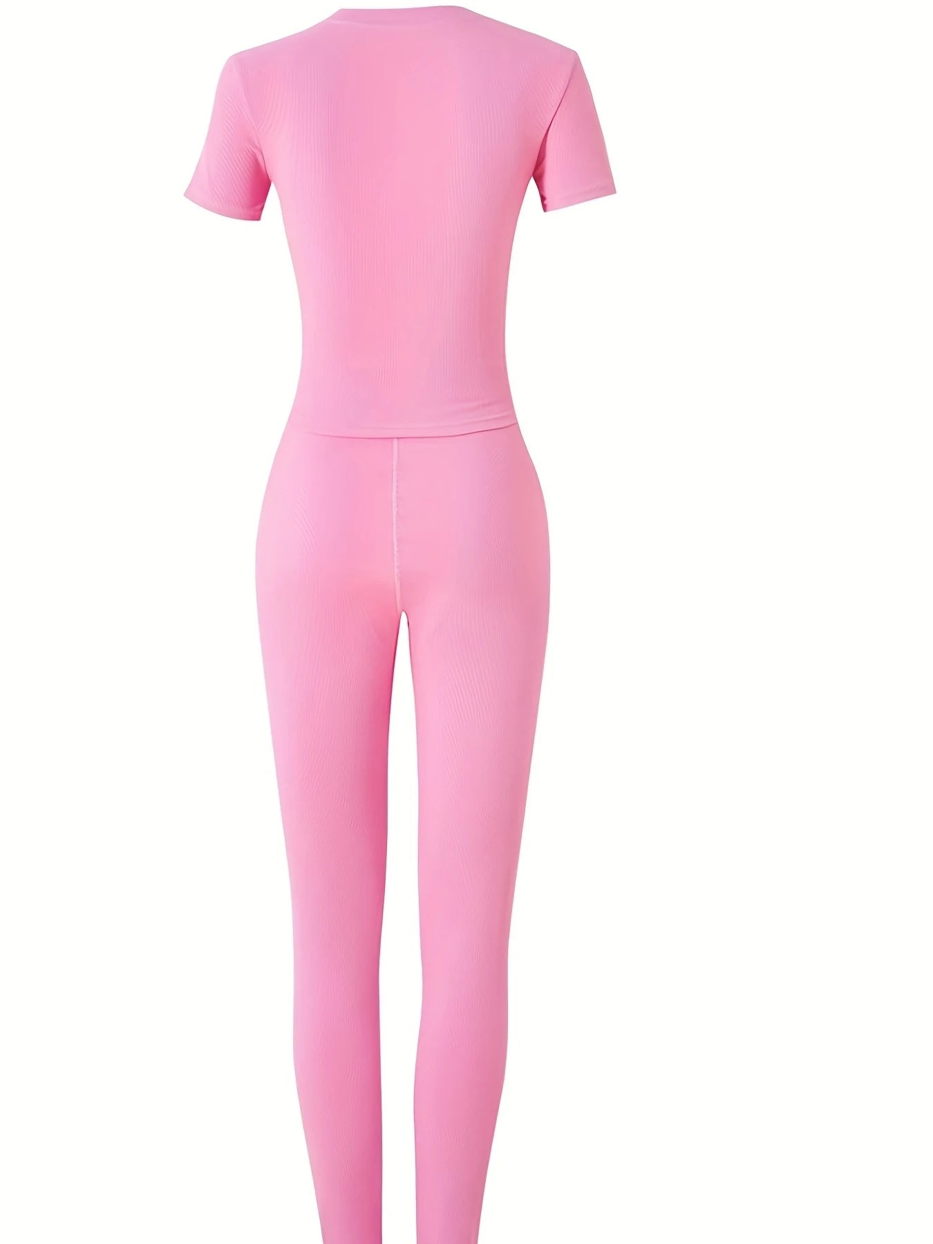 New style Lounge Wear Ribbed Casual 2 Piece Summer Shorts Set For Women Sleeve Top+Elastic Leggings Outfits