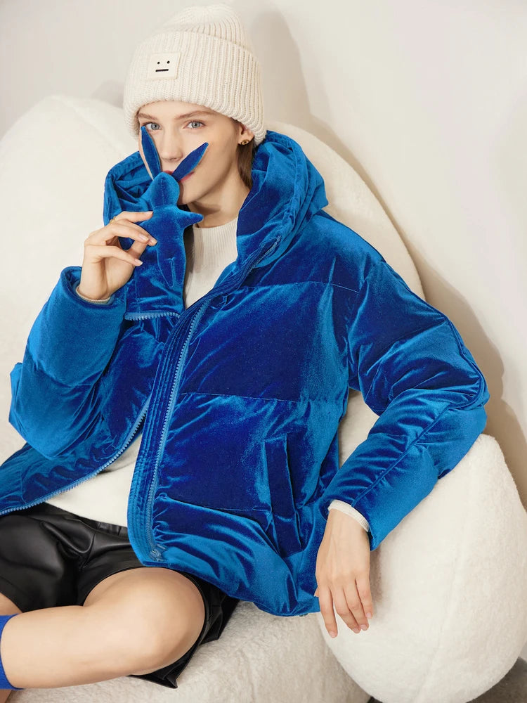 AMII Minimalism Down Jackets Women 2024 Winter Commuter Elegant Solid Thicken Warm Loose Coats Casual Hooded Jackets 72270100