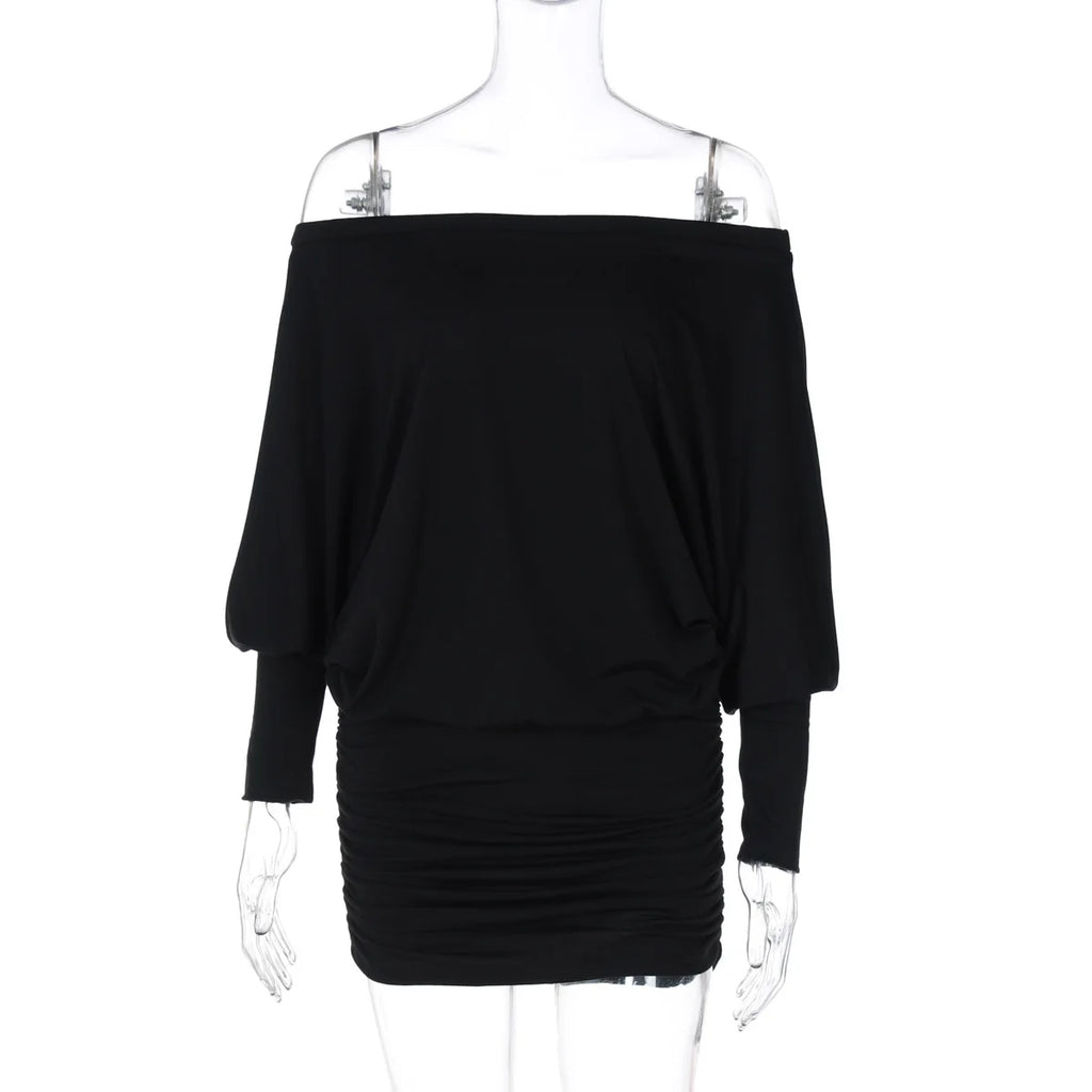 2025 Spring New Product Sexy Pure Desire Style strapless one neck pleated tight fitting hip hugging dress