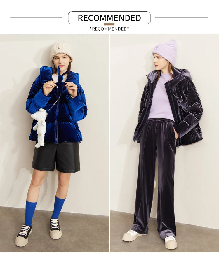 AMII Minimalism Down Jackets Women 2024 Winter Commuter Elegant Solid Thicken Warm Loose Coats Casual Hooded Jackets 72270100